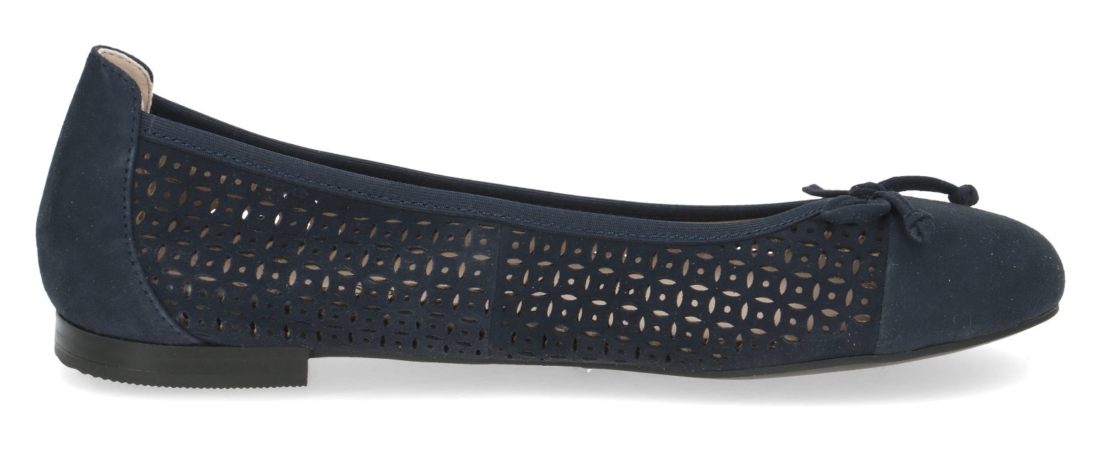 Caprice Ballerina, Blockabsatz, Businessschuh, Bequemschuh mit dezenter Zierschleife