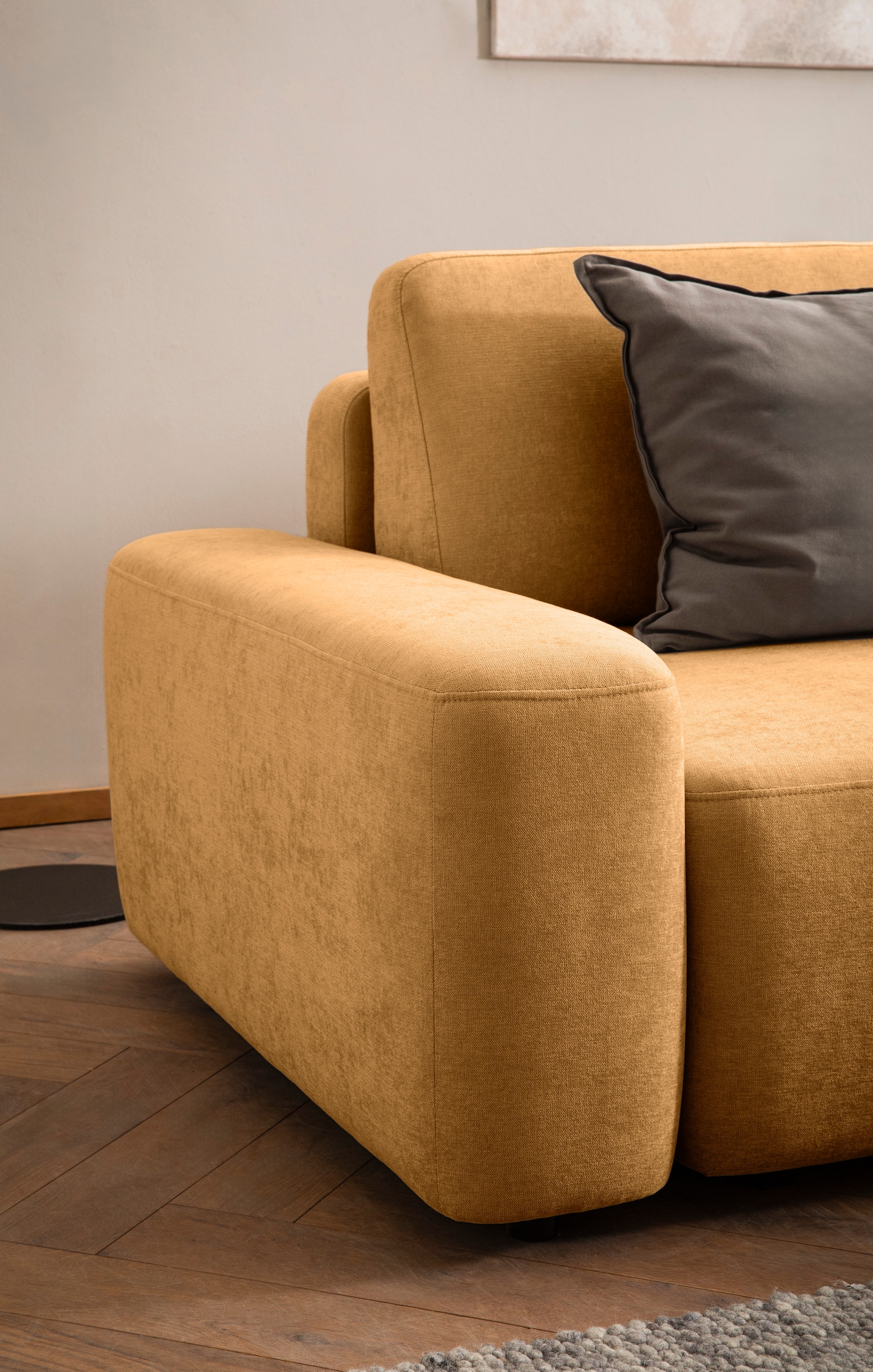 INOSIGN Ecksofa »TORGE (264cm), Schlafsofa in Cord, Samtvelours o Struktur fein, L-Form«, Schlaffunktion, Bettkasten, Liegefläche: 125/210 cm