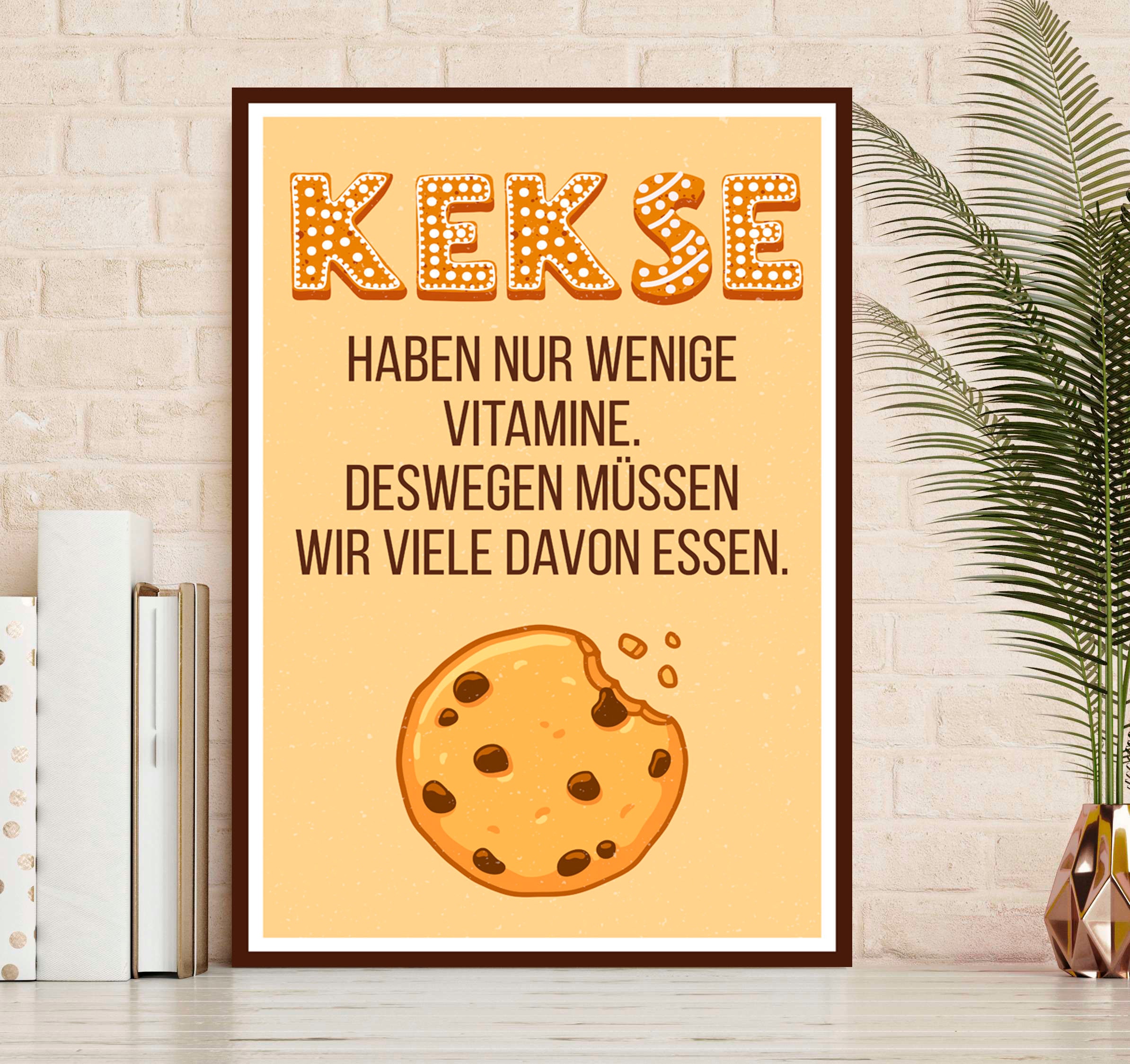 queence Metallbild »Kekse«, Schriftzüge-Schriftzug, (1 St.), Stahlschild, Blechschild, Sprüche, Texte, witzig