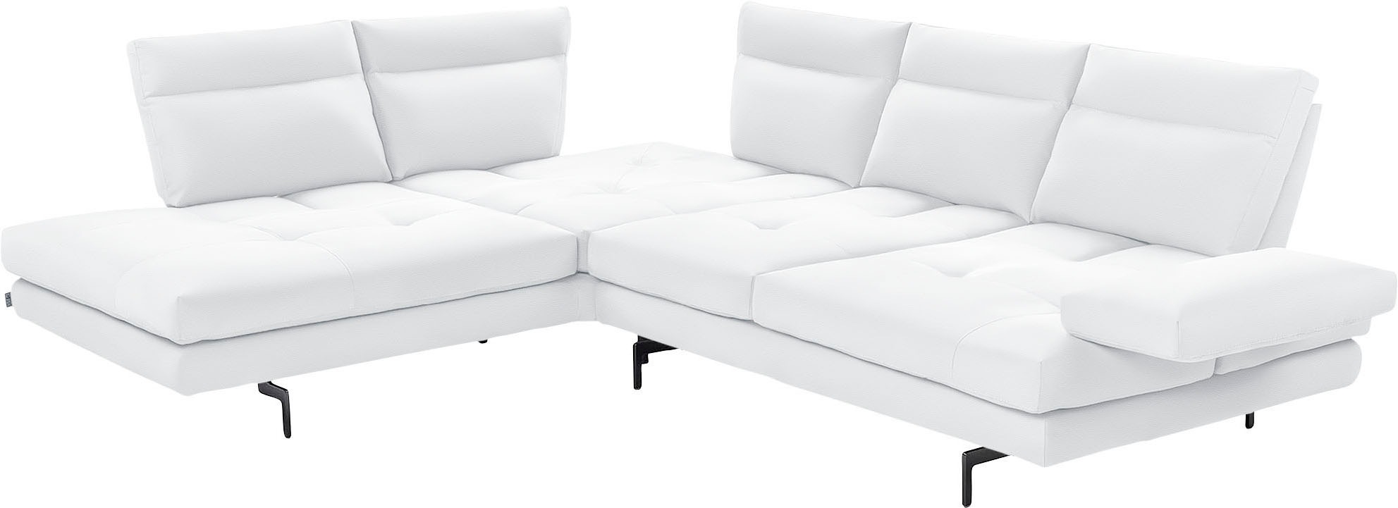 CALIA ITALIA Ecksofa »Toby Wing, L-Form, Designsofa mit sensationellem Sitzkomfort«, Sitztiefenverstellung, funktionale Ecke, Füße in schwarz matt