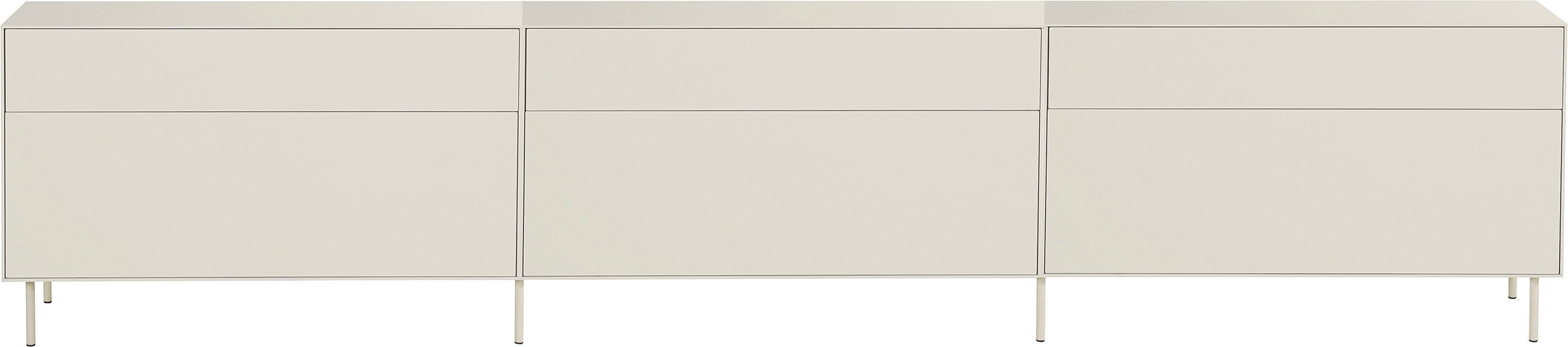 LeGer Home by Lena Gercke Lowboard »Essentials«, (3 St.), Breite: 336cm, MDF lackiert, Push-to-open-Funktion