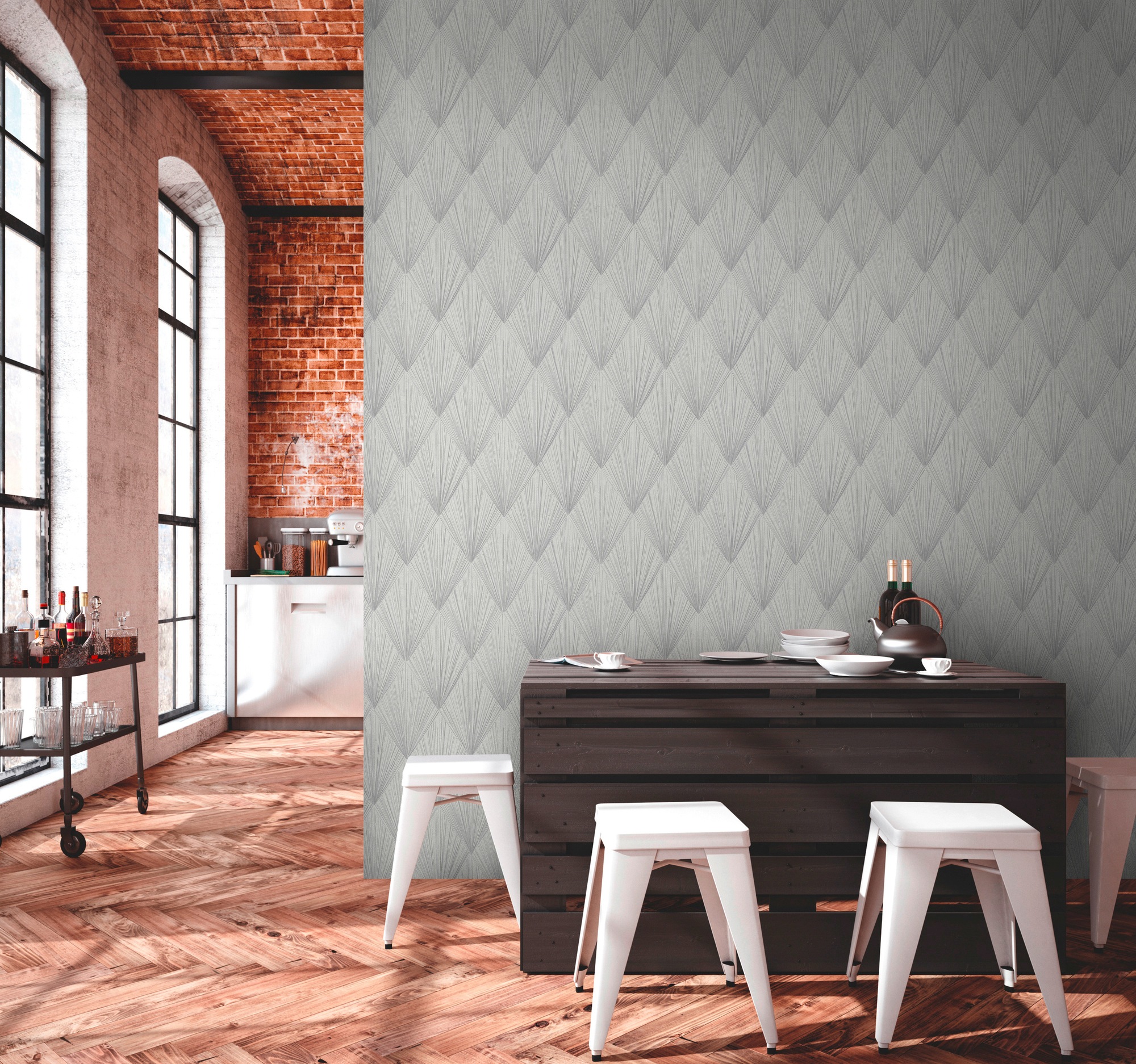 living walls Vliestapete »Metropolitan Stories, Ava New York«, gemustert-Motiv-abstrakt, Tapete Geometrisch Tapeten Wohnzimmer Schlafzimmer Küche Design Optik