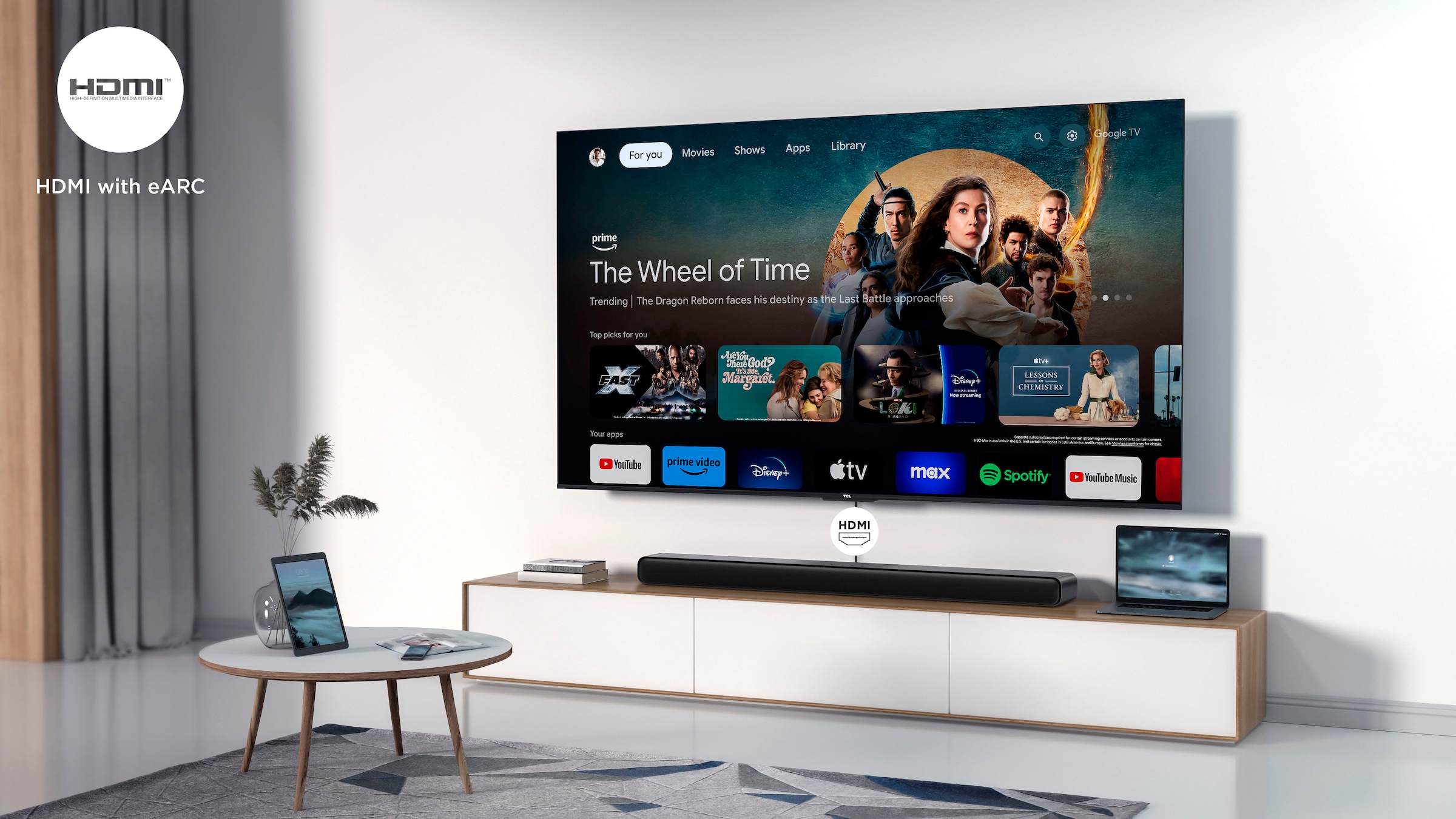 TCL Soundbar »S45H 2.0 Kanal DTS Virtual:X«, Dolby Atmos, Bluetooth 5.2, HDMI, 220 Watt, Wandhalterung, Subwoofer