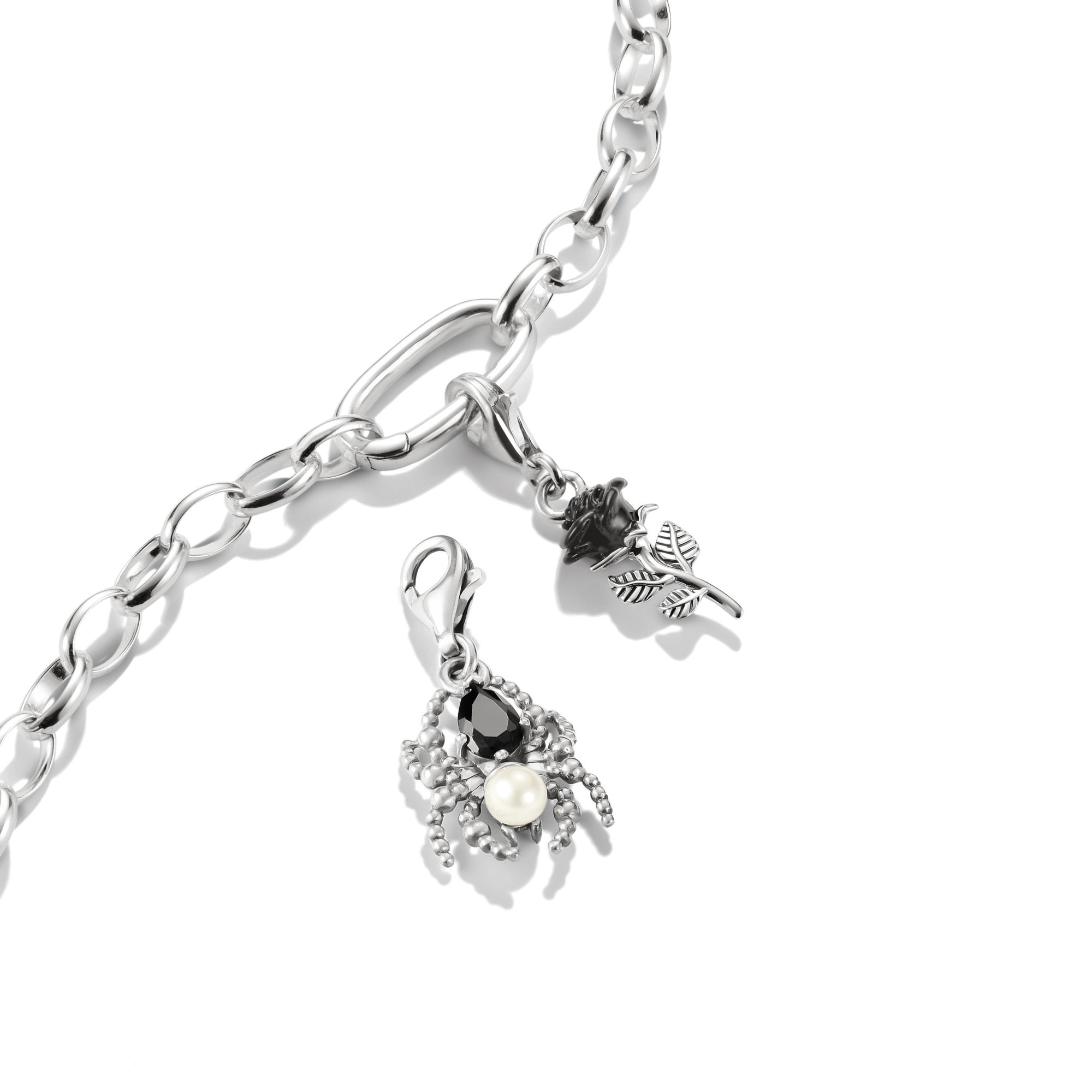 THOMAS SABO Charm-Einhänger »True Romance Spinnen-Optik Charm - Original« mit Zirkonia (synth.) und Süßwasserzuchtperle