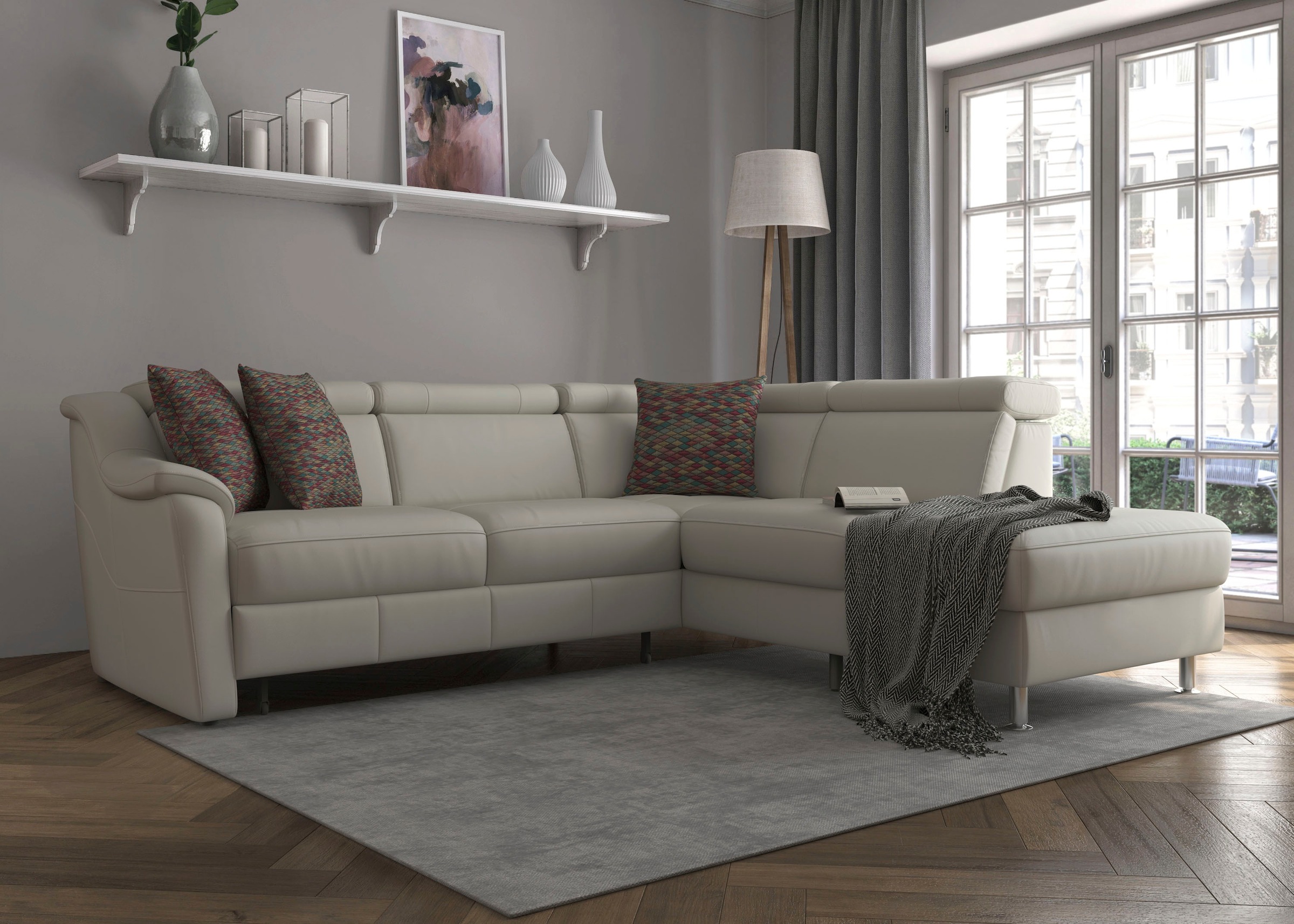 sit&more Ecksofa »Freetown L-Form«, inklusive Kopfteilverstellung und komfortablem Federkern