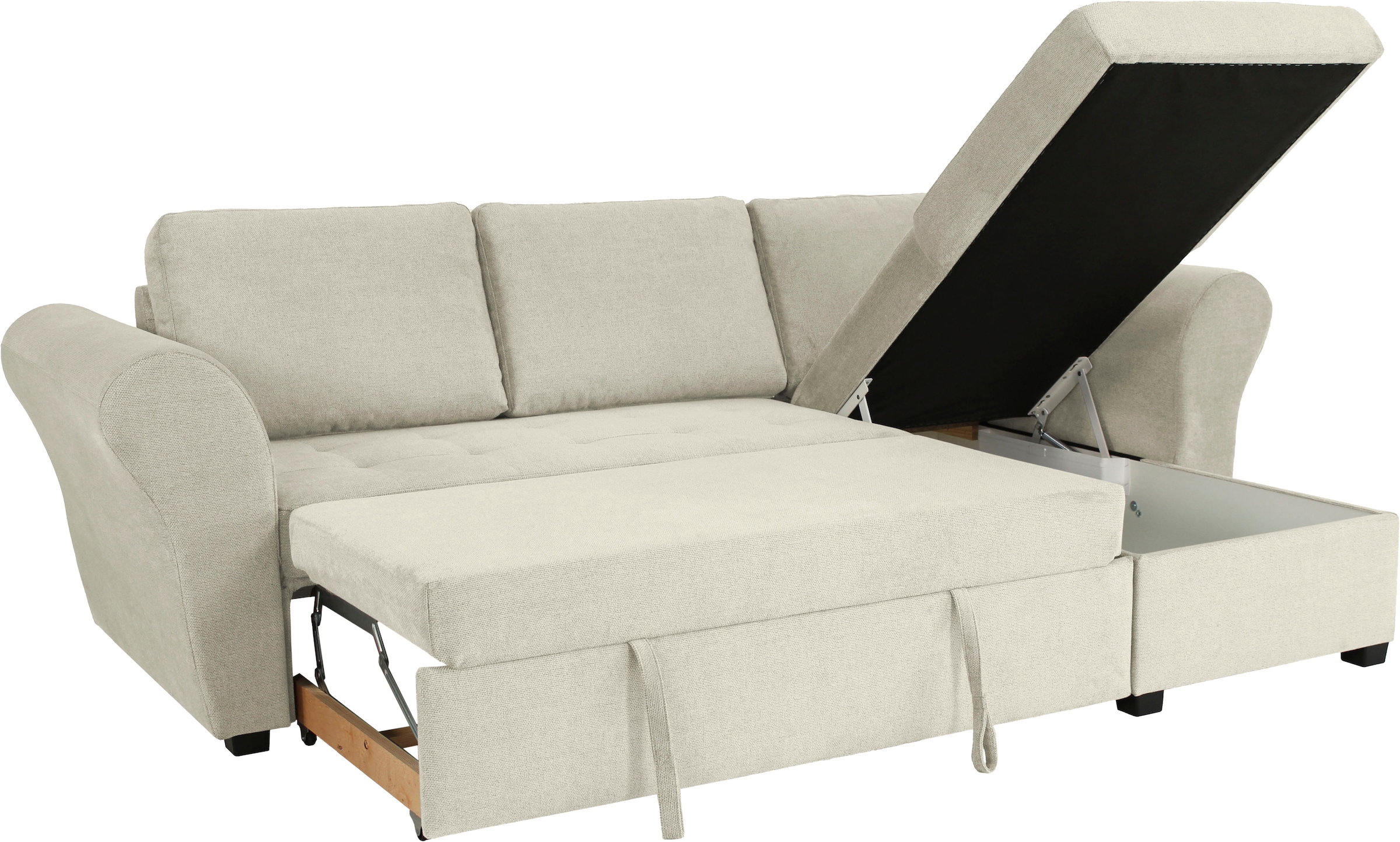 Trends by HG Ecksofa »LASSE, L-Form«, (2 St.), inkl. Schlaffunktion & Bettkasten