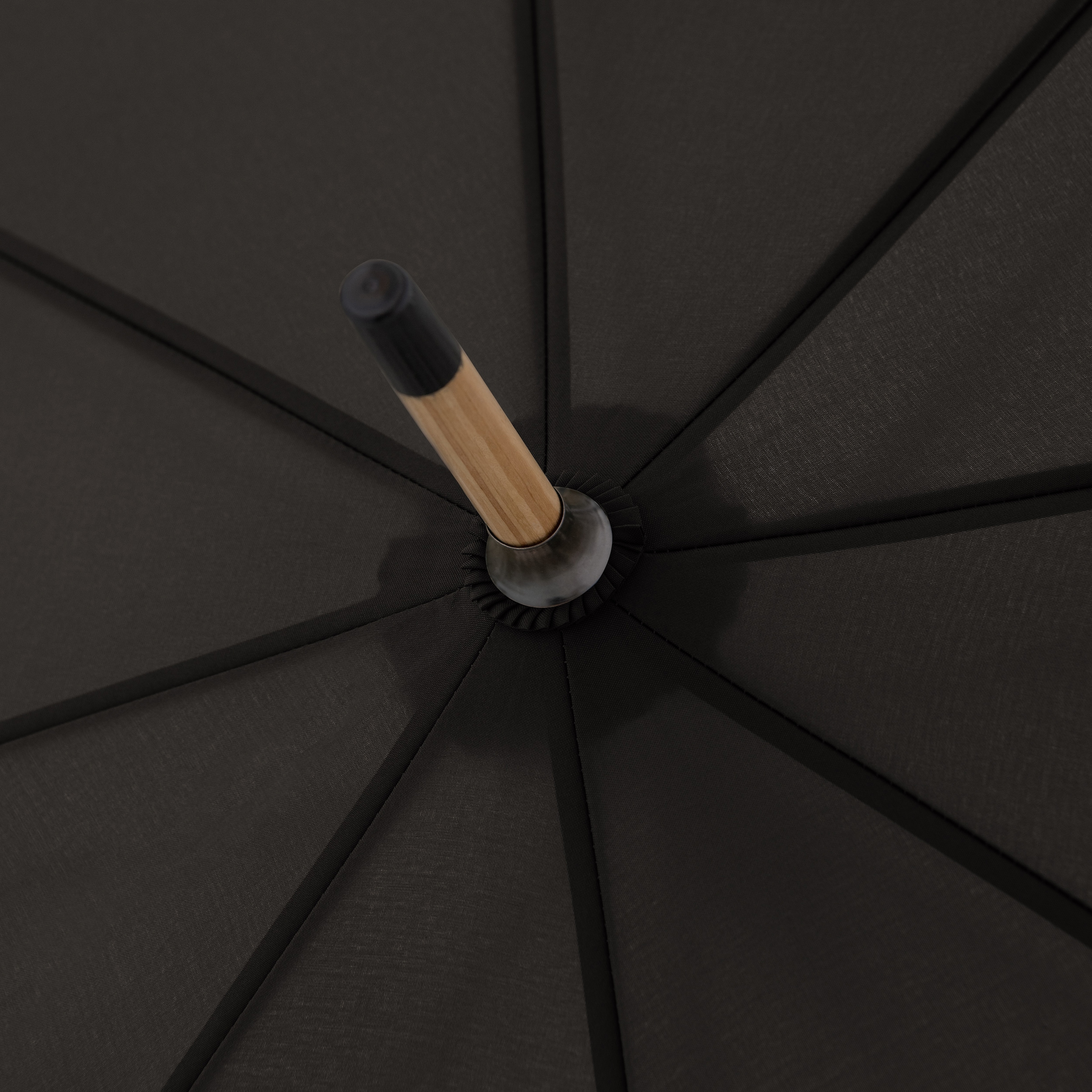 online recyceltem doppler® aus kaufen Long, Stockregenschirm Holz mit aus Material »nature black«, simple Schirmgriff