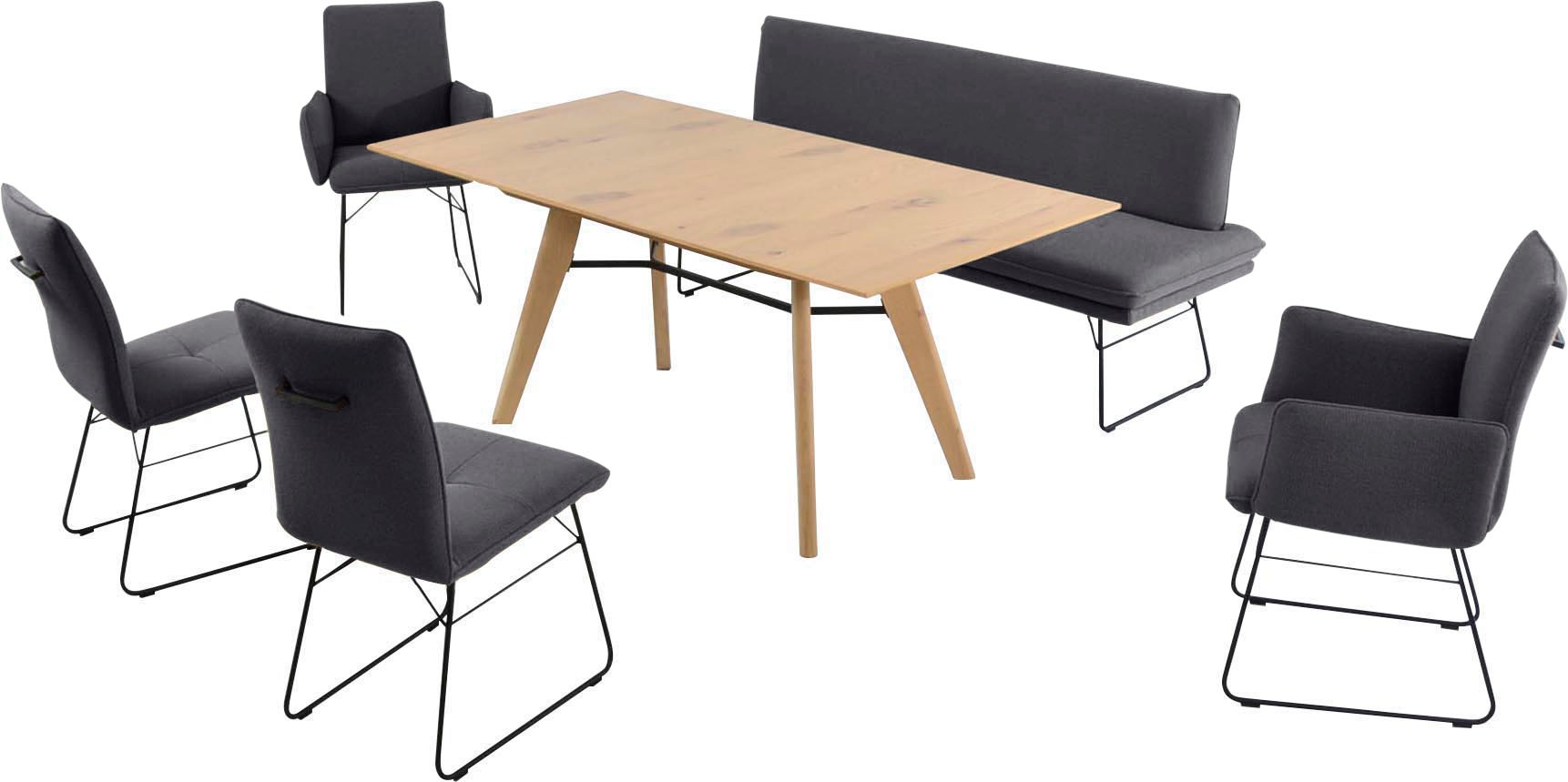K+W Komfort & Wohnen Essgruppe »Giacomo IV« 6 Stk. tlg. Polsterbank in 2 Gr günstig online kaufen