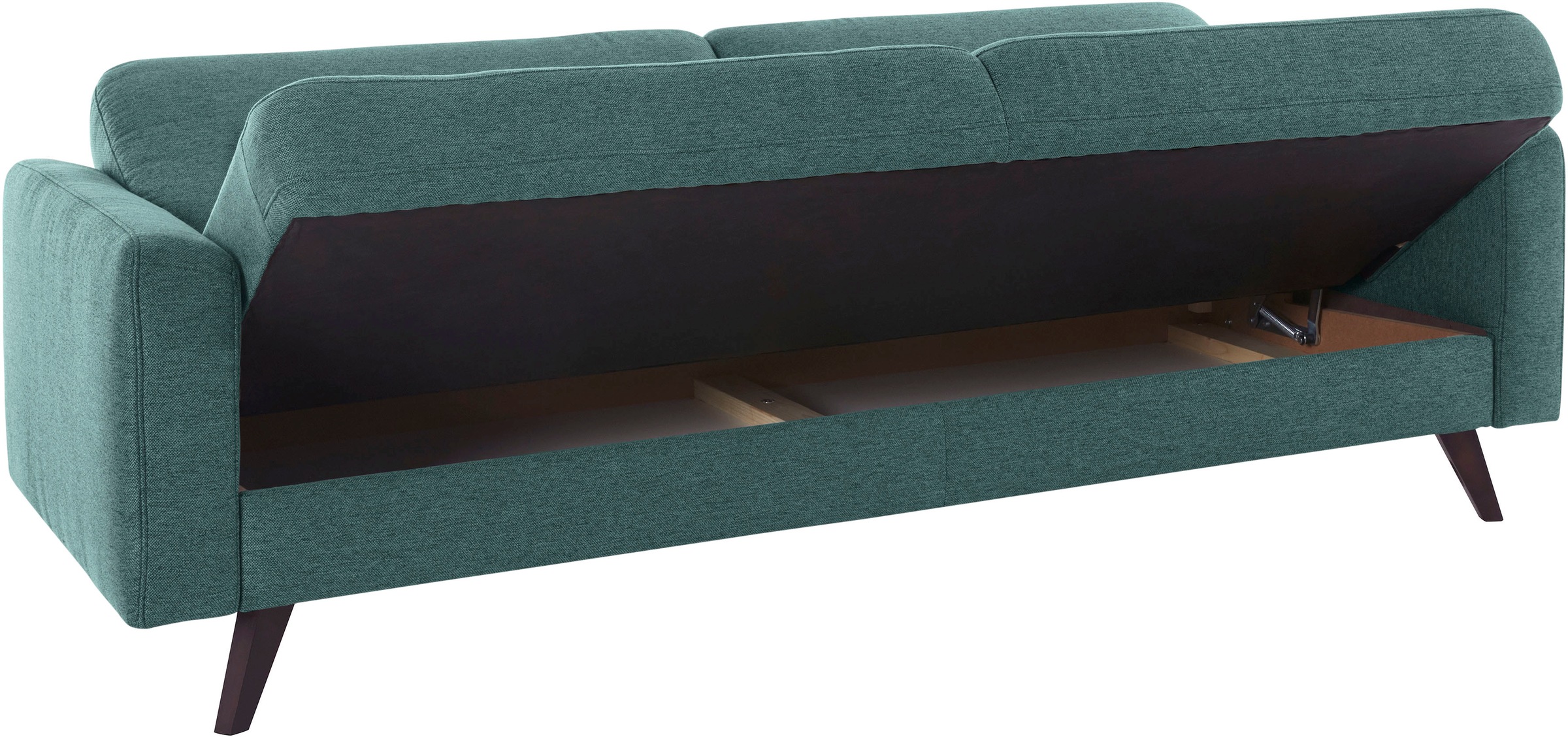 exxpo - sofa fashion 3-Sitzer »Samso, elegant und bequem, toller Sitzkomfort, Schlafsofa«, Kippcouch, inklusive Bettfunktion und Bettkasten, Komfortsitzhöhe 49cm