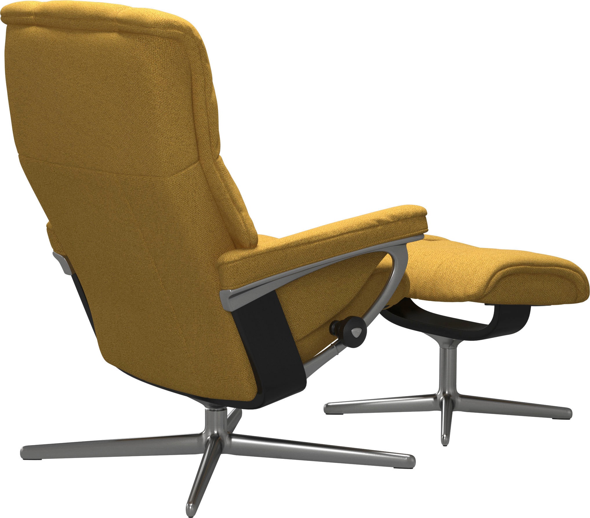 Stressless® Relaxsessel »Mayfair«, (Set, Relaxsessel mit Hocker), mit Hocker, mit Cross Base, Größe S, M & L, Holzakzent Schwarz