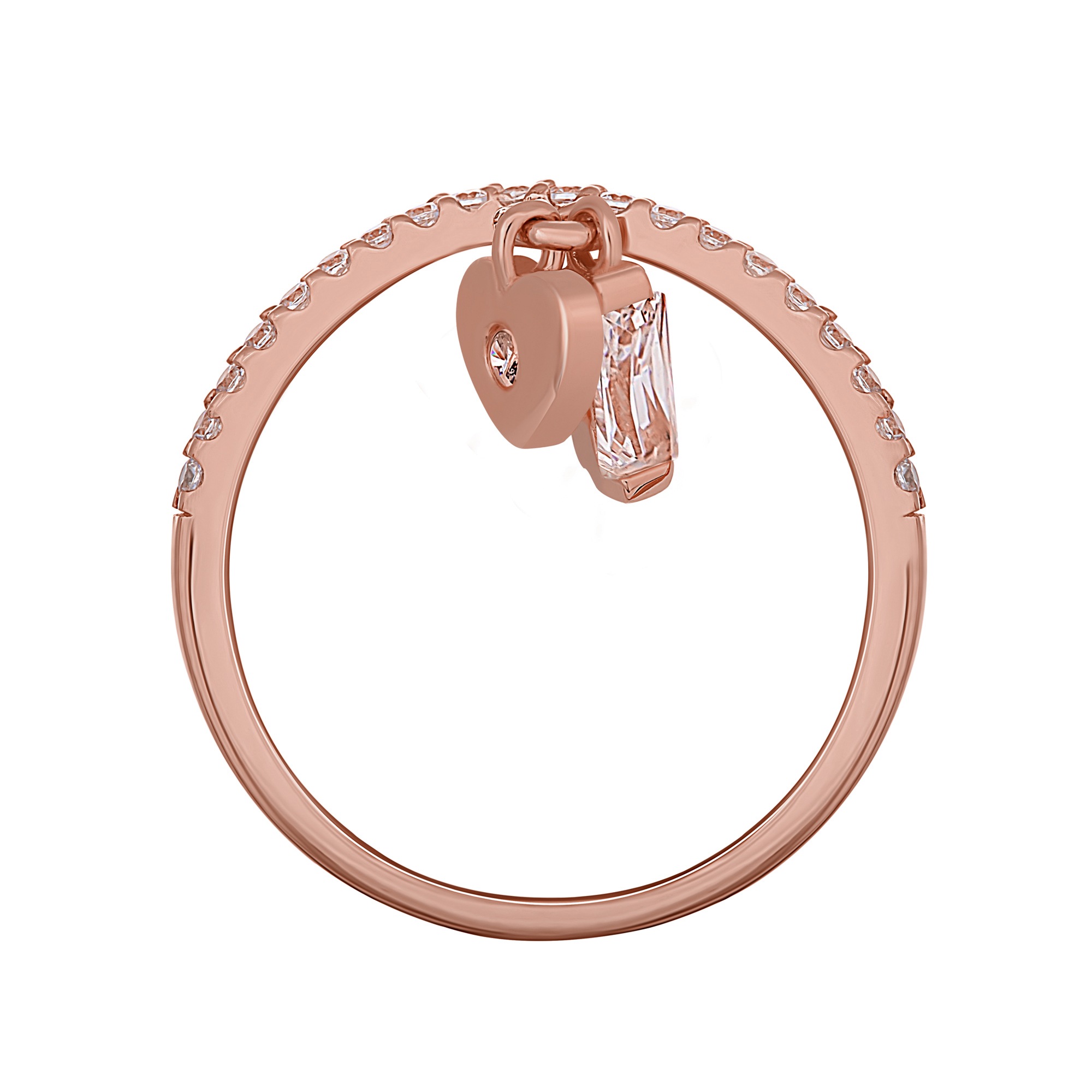 CAÏ Fingerring »925 Silber rosévergoldet mit Anhängern Herz Zirkonia«