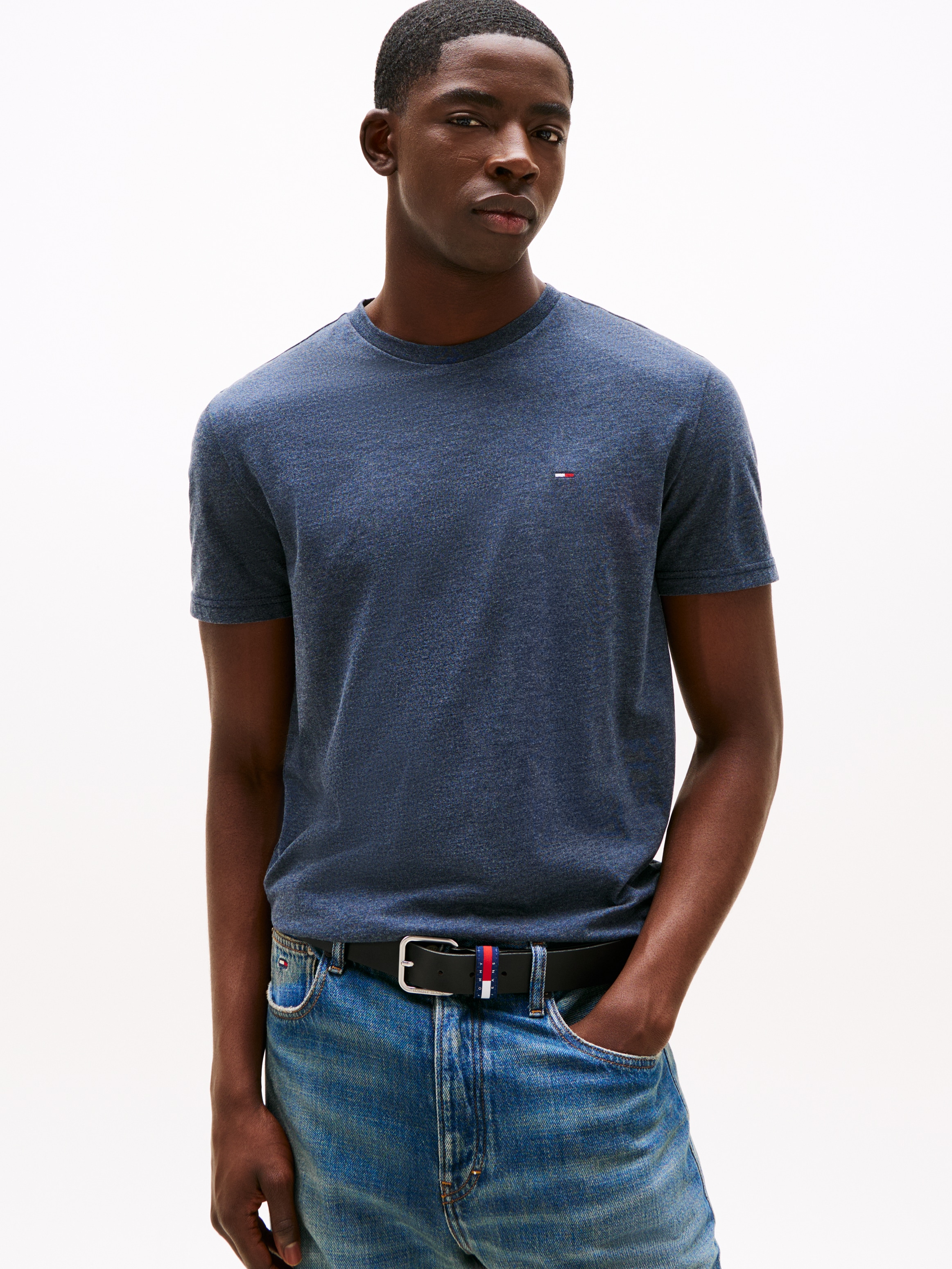 Tommy Jeans T-Shirt »TJM XSLIM JASPE HTR TEE EXT« Mit Rundhalsausschnitt