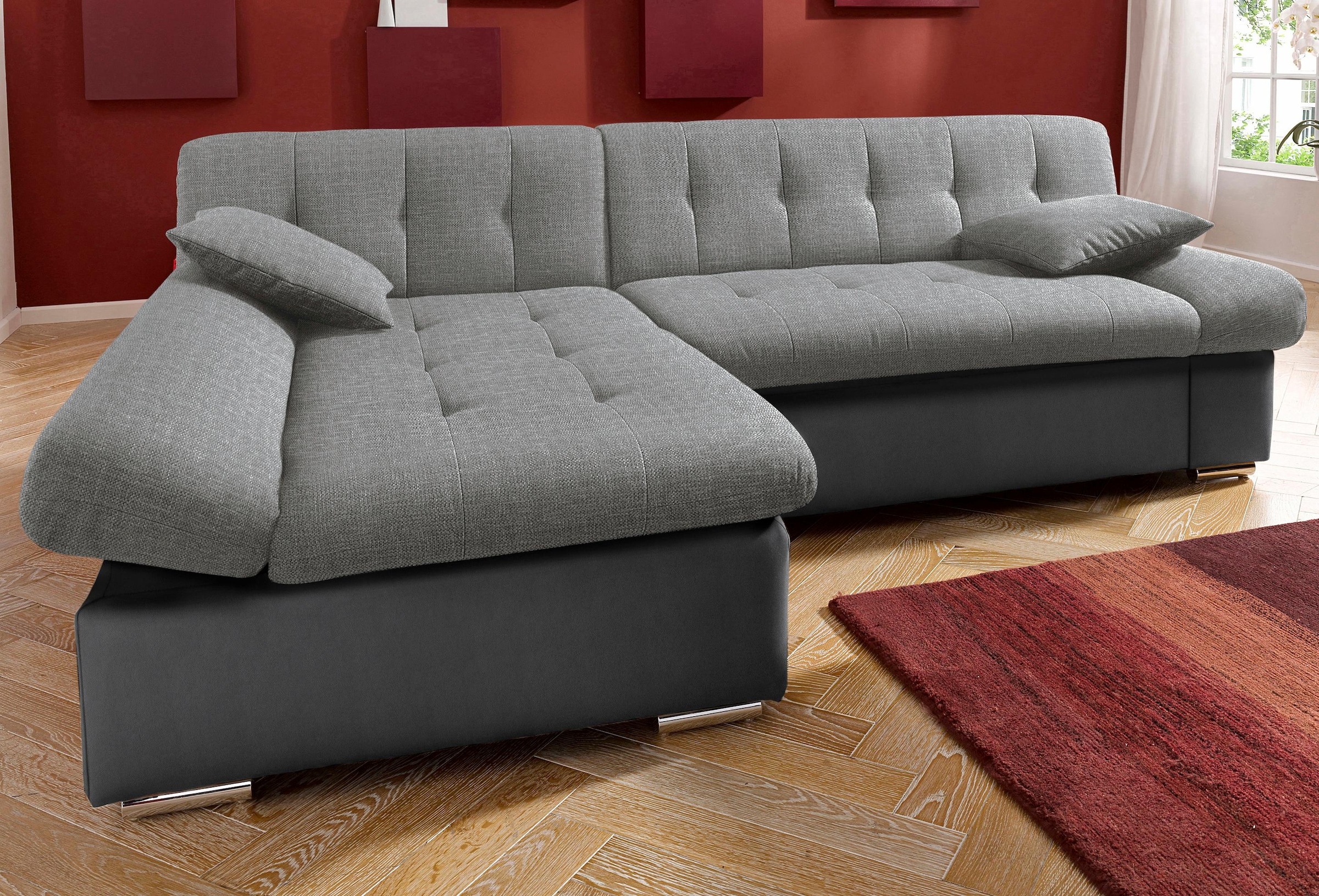 TRENDMANUFAKTUR Ecksofa "Reggae, modern und bequem, aktueller Materialmix, günstig online kaufen