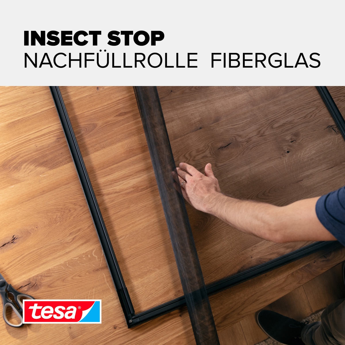tesa Fliegengitter-Gewebe »Nachfüllrolle Fiberglas - Fliegengitter Ersatzrolle« Packung, Nachfüllrolle, 1 Stk. tlg. INSECT STOP Ersatz-Rolle 120x250cm