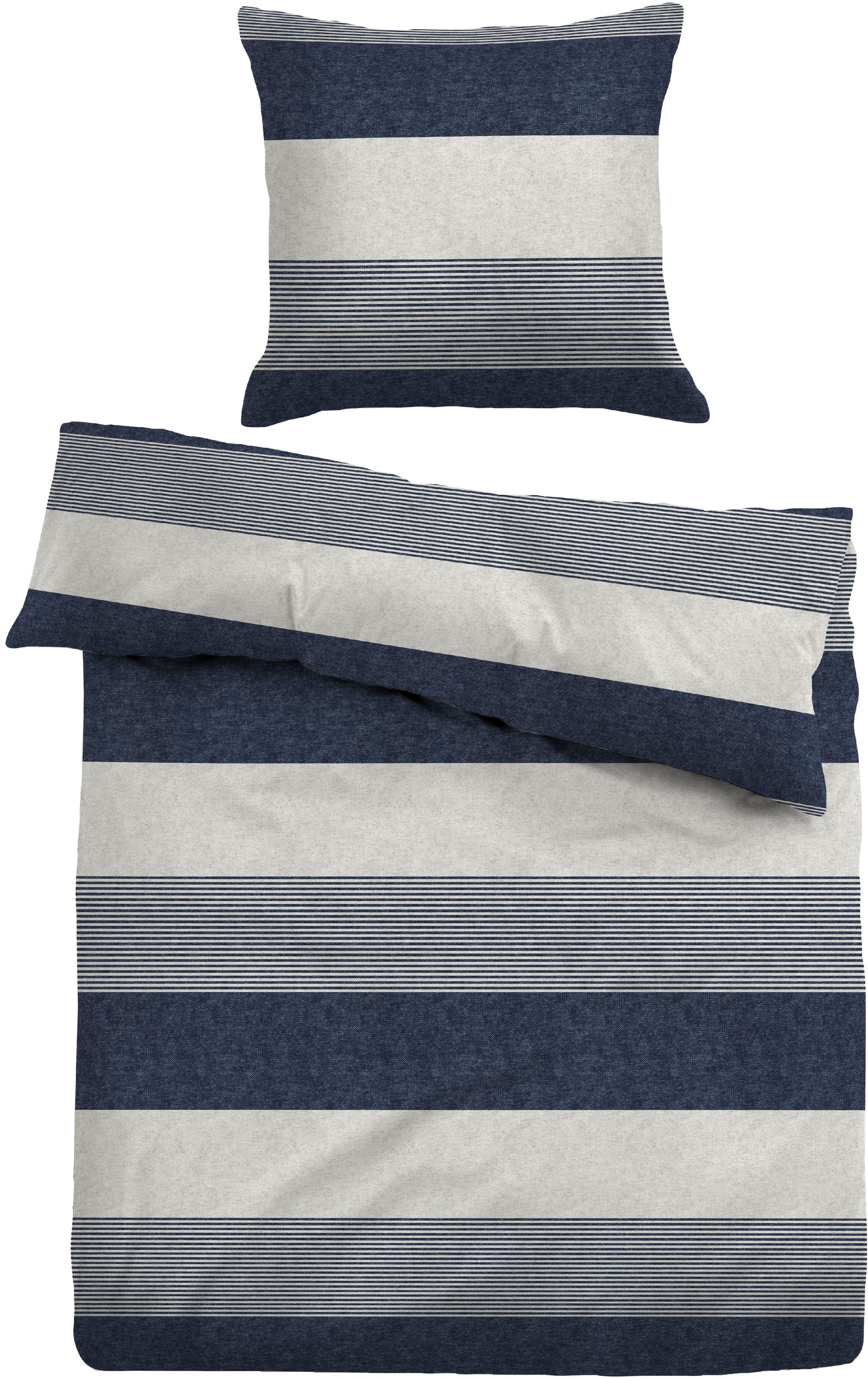 TOM TAILOR Bettwäsche »Caro«, (2 tlg.), made in Germany, warme kuschelige Biber Qualität (Flanell) aus 100% Baumwolle, Bett- und Kopfkissenbezug mit Reißverschluss, Bettwäsche-Set nachhaltig durch Anteil recycelter Baumwolle