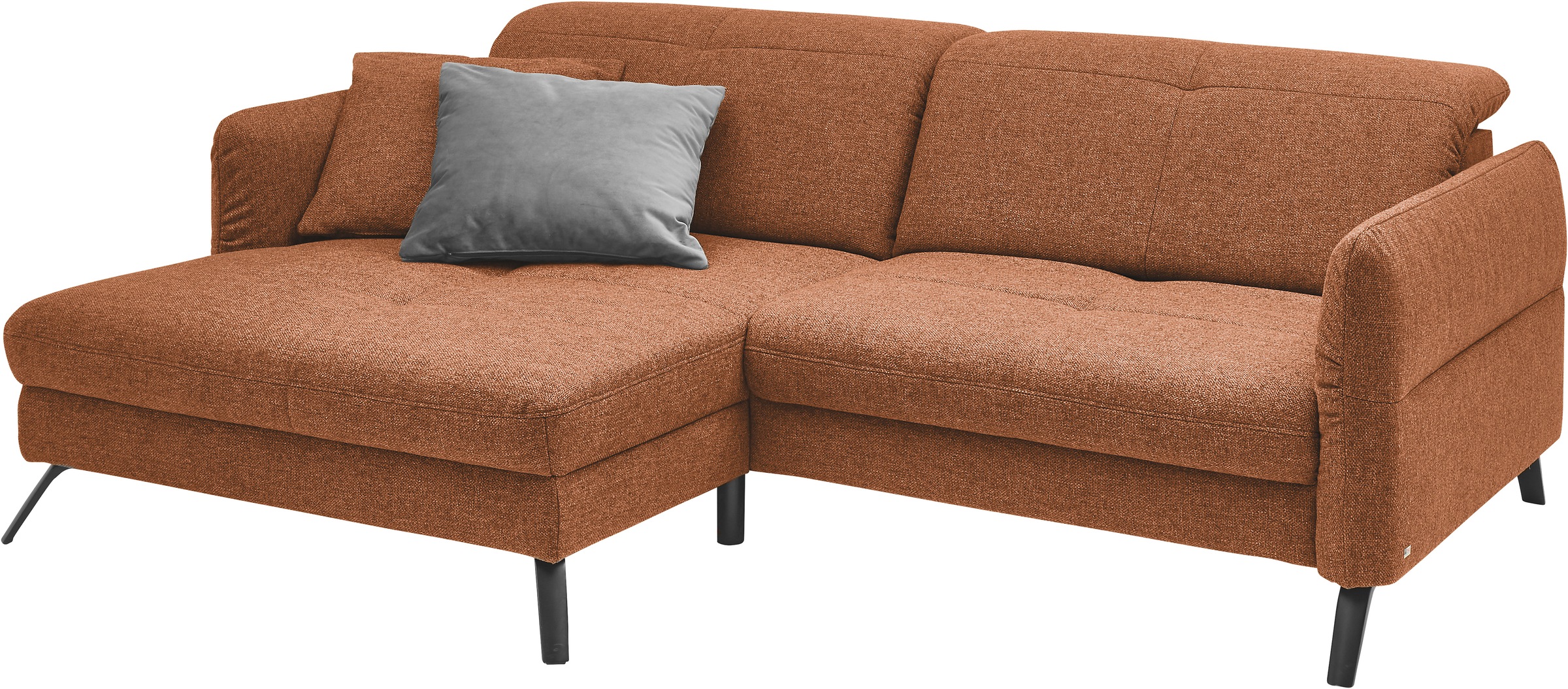 set one by Musterring Ecksofa »SO 4400 V«, wahlweise mit motorischer Bettfunktion & Kopfverstellung, Fuß schwarz