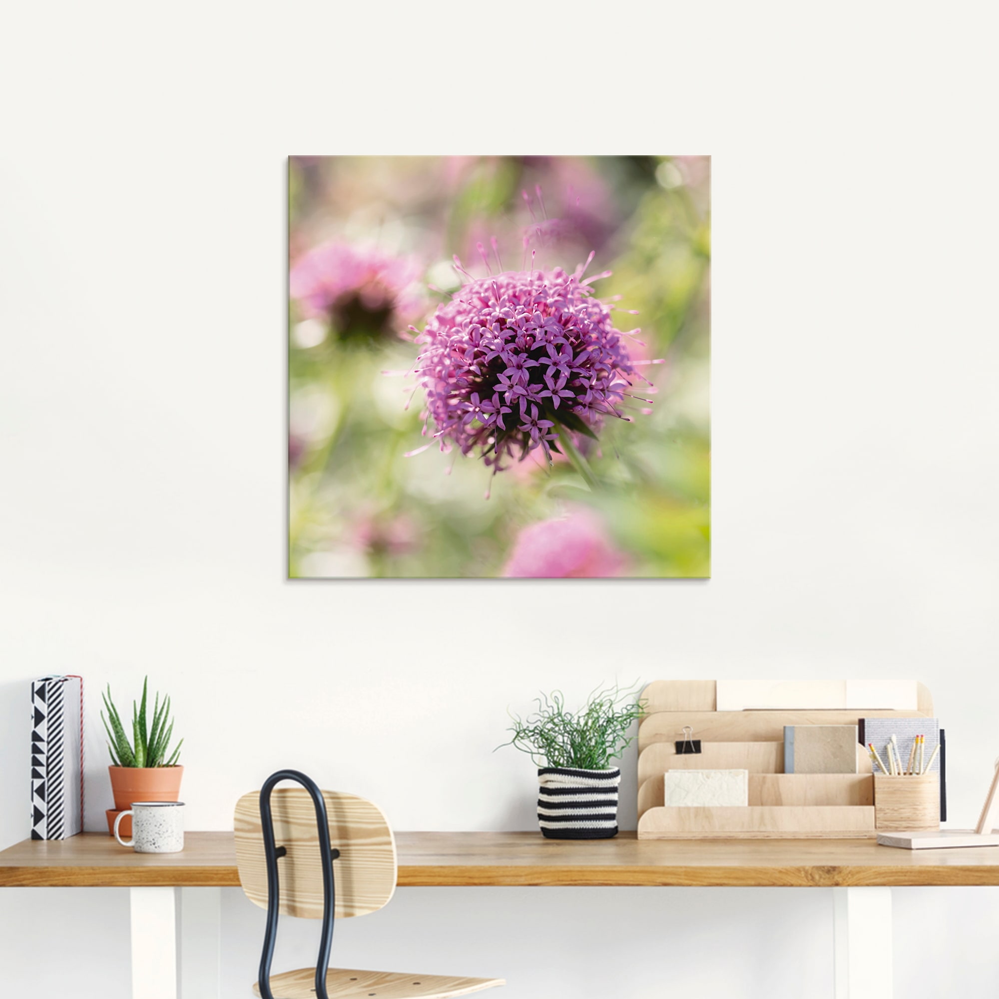 Artland Glasbild »Lila Blüte im Gegenlicht«, Blumen, (1 St.), in verschiedenen Größen