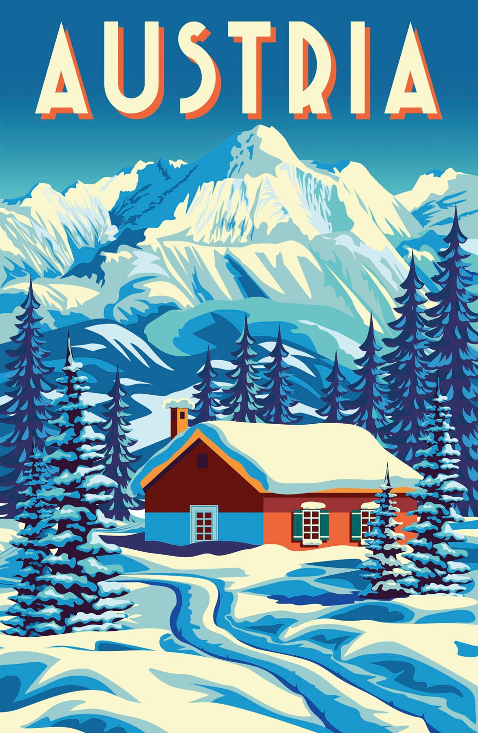 queence Metallbild »Austria« Berge & Alpenbilder | Österreich 1 Stk. tlg. Stahlschilder