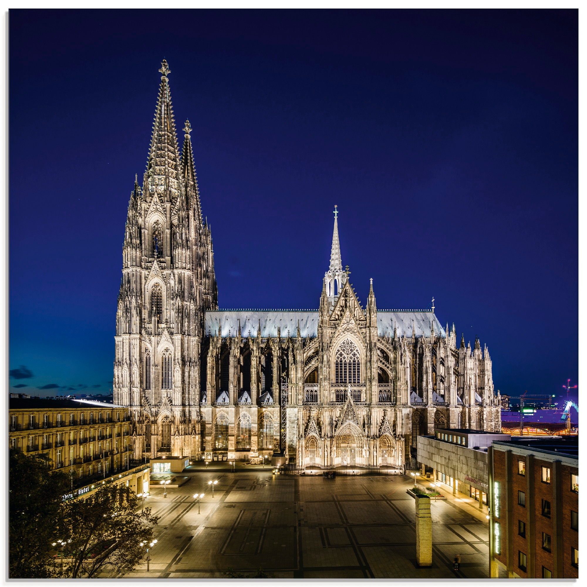 Artland Glasbild »Kölner Dom am Abend«, Gebäude, (1 St.), in verschiedenen günstig online kaufen