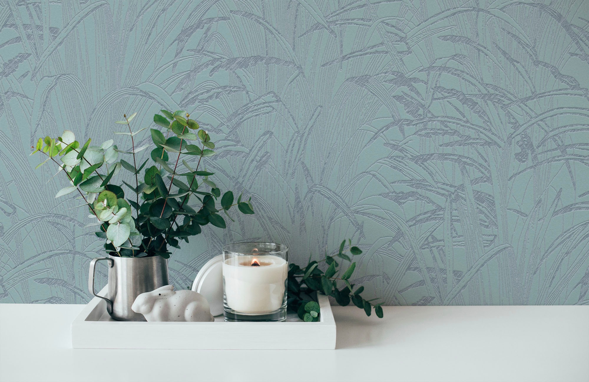 A.S. Création Vliestapete »Hygge«, floral-glänzend-Motiv, Tapete Schilfgras Tapete Pampasgras Tapeten Wohnzimmer Schlafzimmer