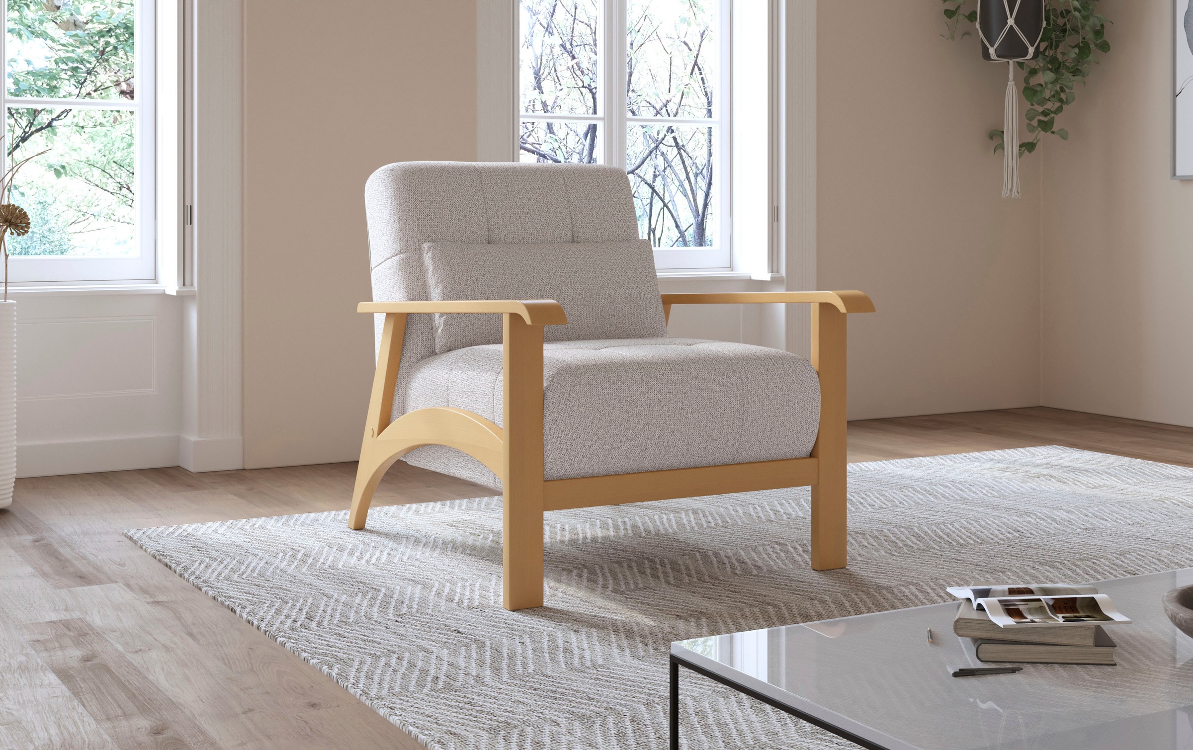 sit&more Sessel »Billund«, Armlehnen aus eichefarbigem Buchenholz, verschie günstig online kaufen