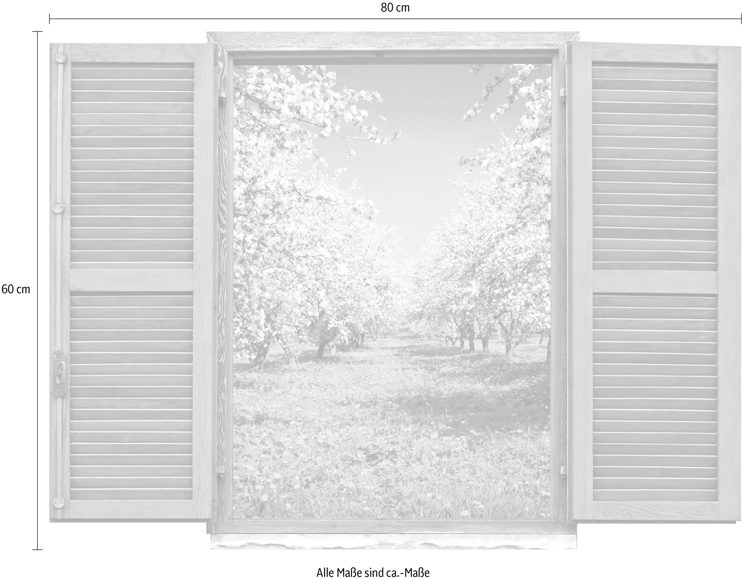 queence Wandtattoo »Kirschbäumen«, (1 St.), Wandsticker, Wandbild, selbstklebend, 3D, Fenster
