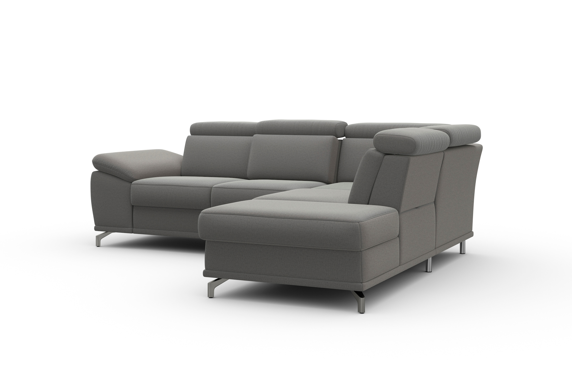 sit&more Ecksofa »Cabrio L-Form, mit Sitztiefenverstellung, Arm- und Kopfteilverstellung«, 3 Nierenkissen, Federkern, optional Bettfunktion und Stauraum