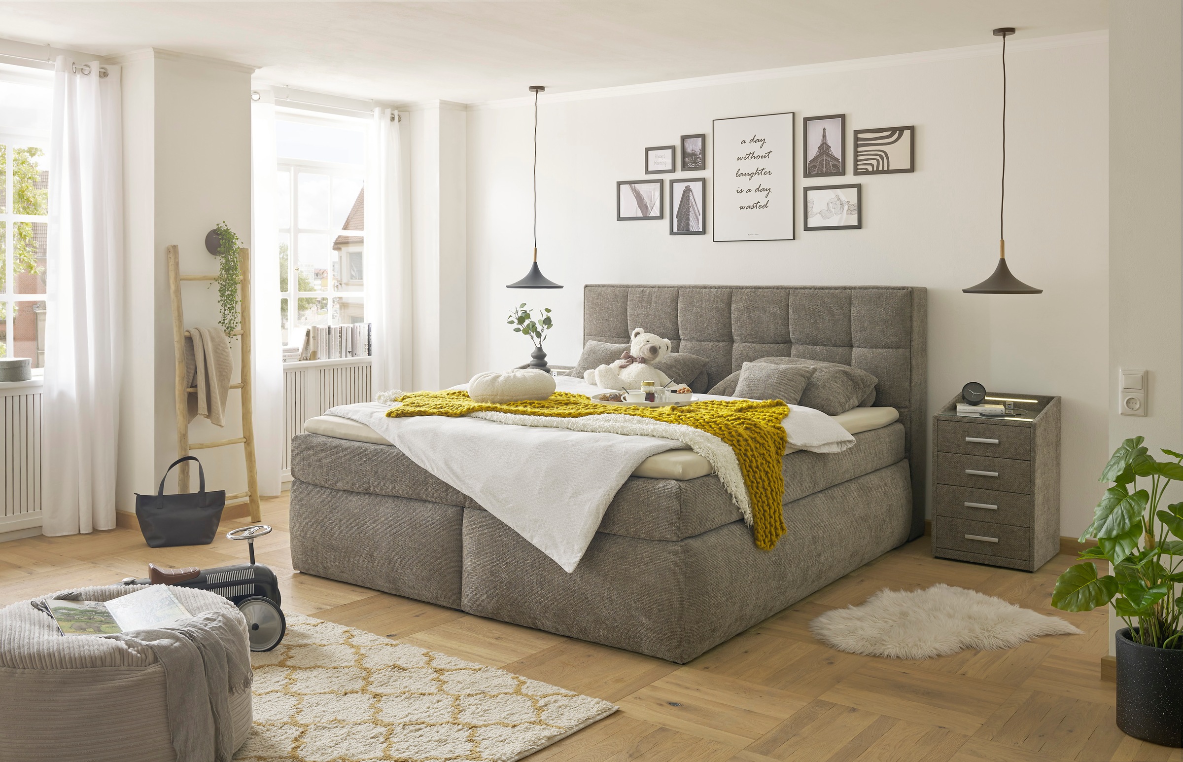 7. Bild von ED EXCITING DESIGN Boxspringbett »Michigan«, Duo-Matratze - mit Kokosmatte, Filzabdeckung