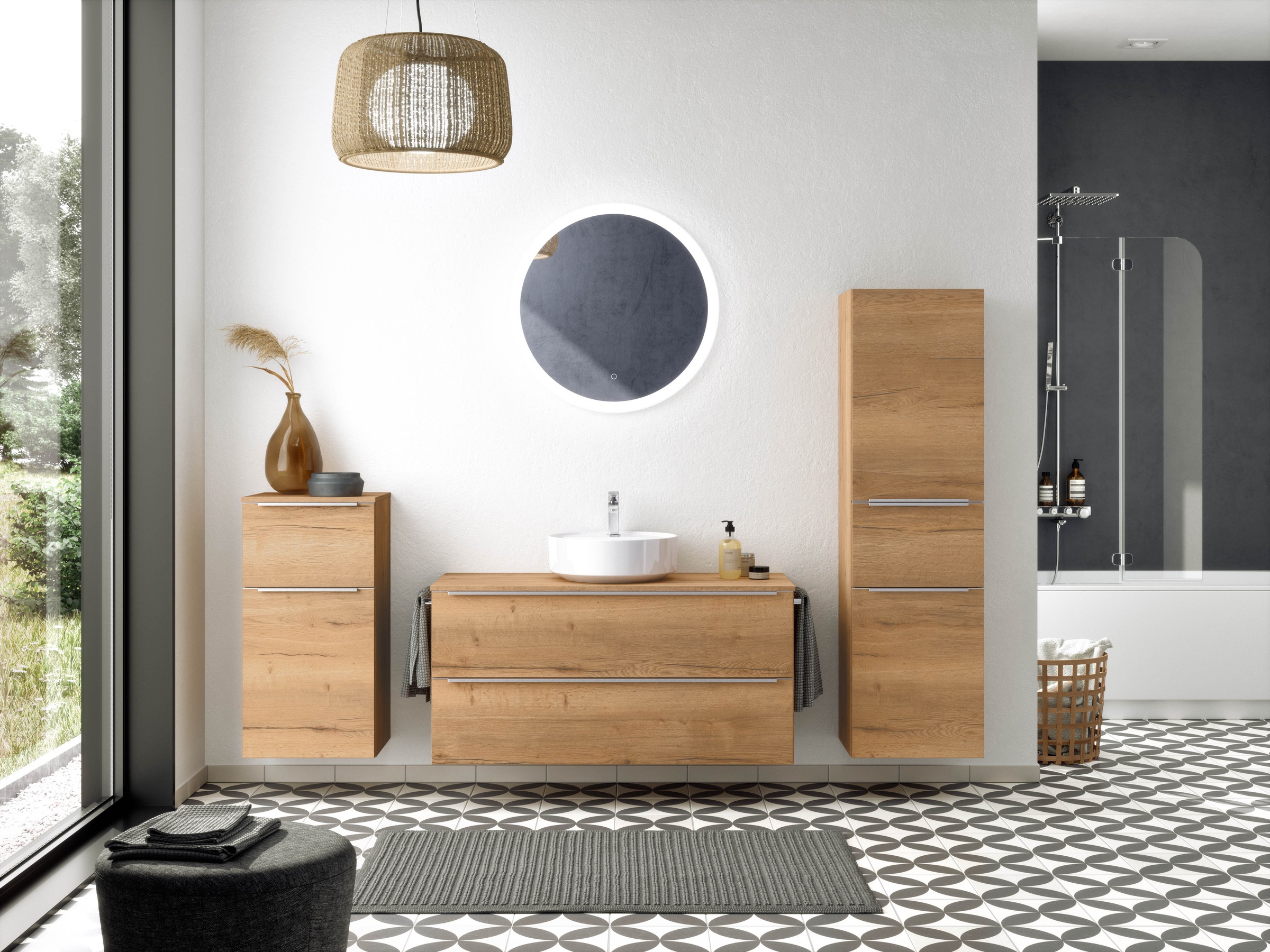 nobilia® Badmöbel-Set »Alvene« vormontiert, mit Soft-Close, 2 Stk. tlg. günstig online kaufen