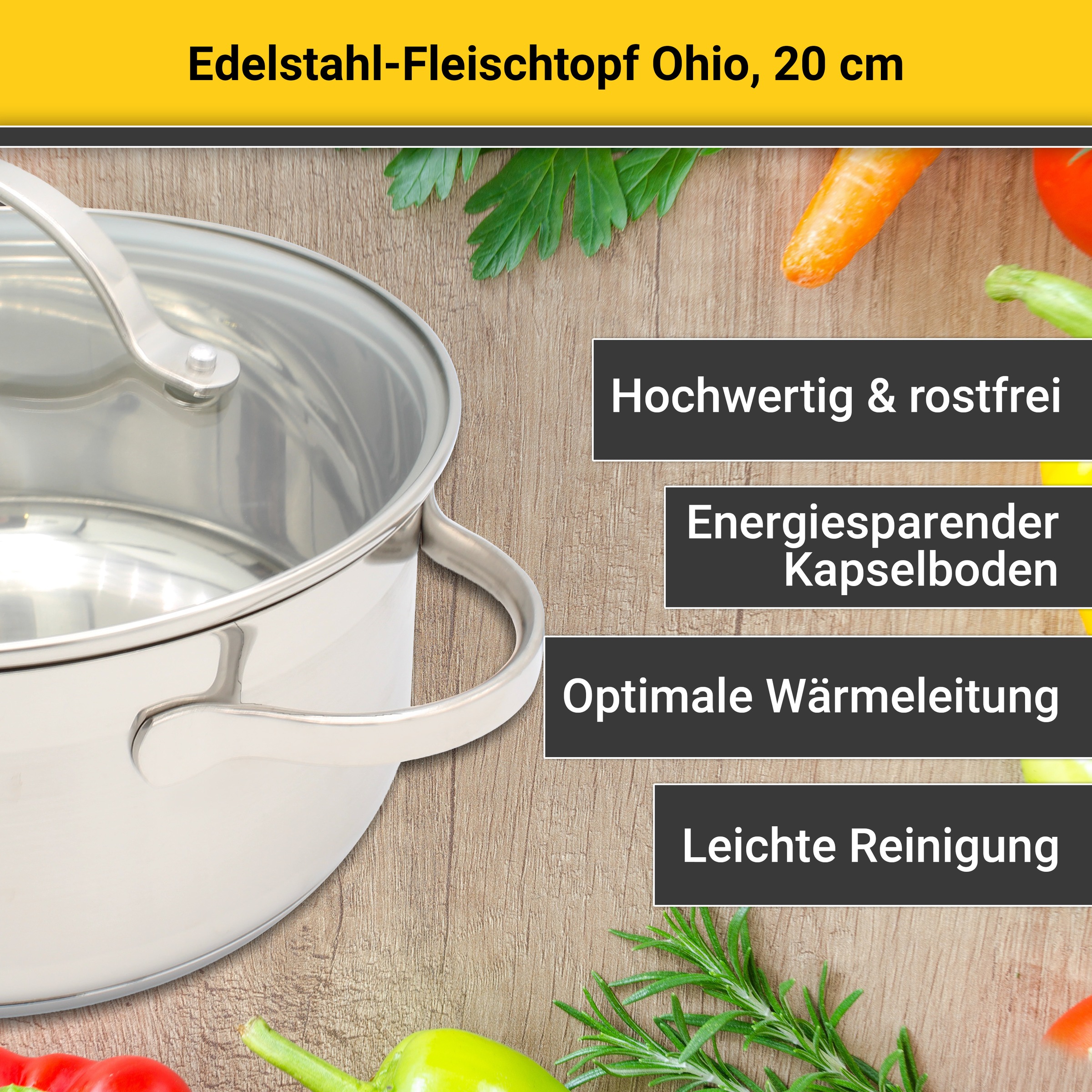 Krüger Fleischtopf »Ohio«, Edelstahl, (1 tlg.), für Induktions-Kochfelder g günstig online kaufen