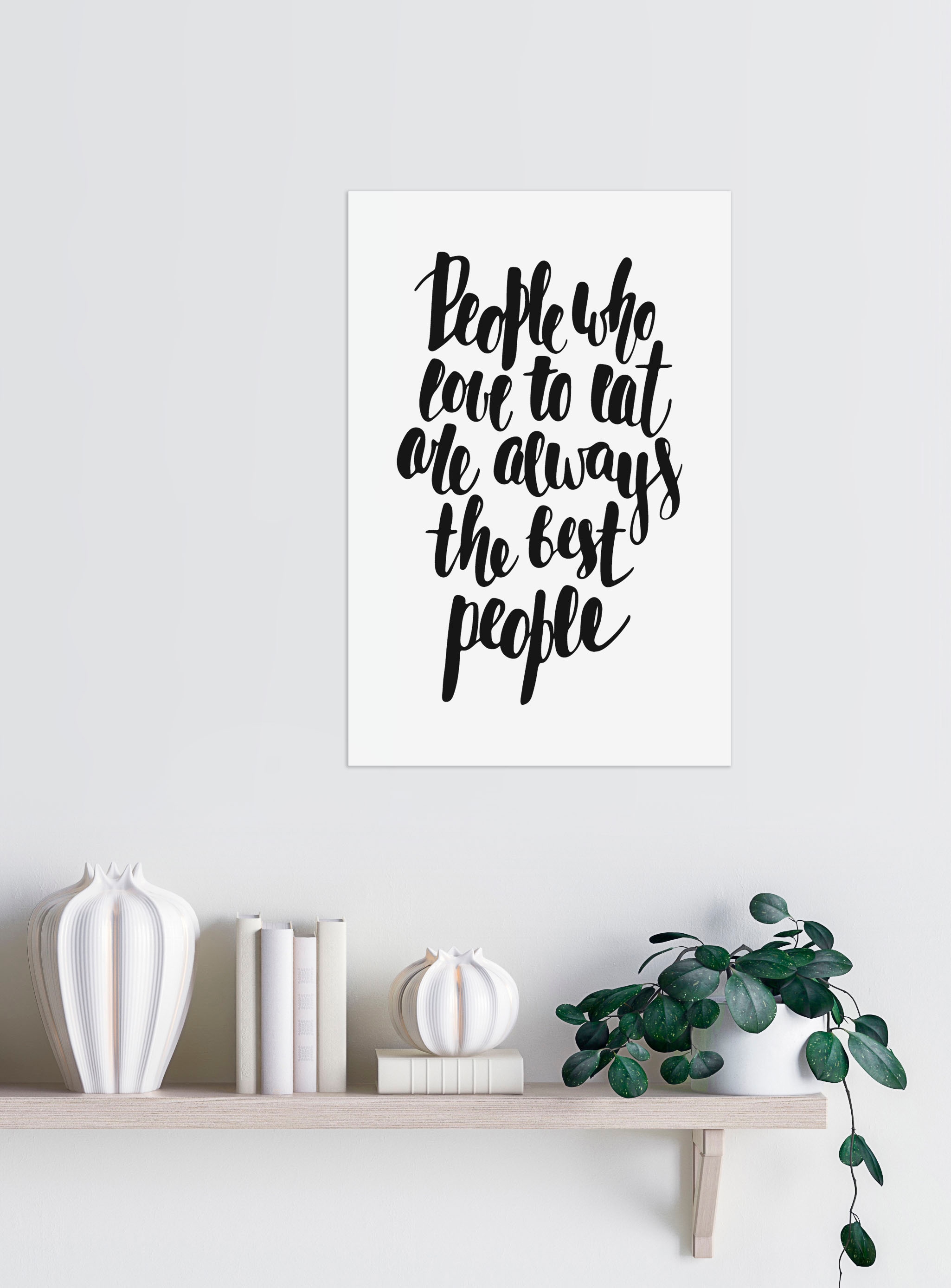 queence Wanddekoobjekt »People who love to eat are always the best people«, Stahlschild, Blechschild, Spruch, Witzig, Wanddeko, retro, 20x30cm