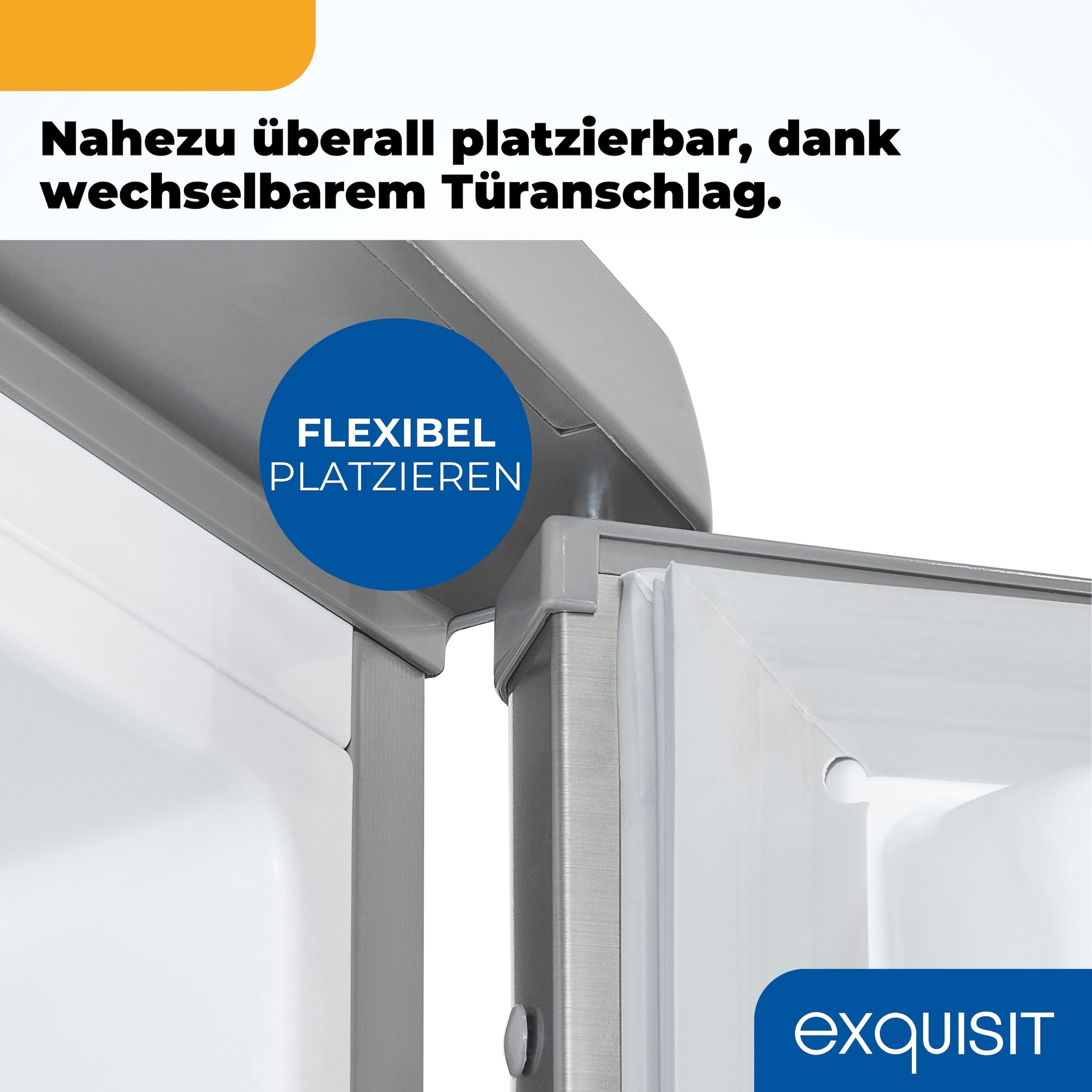 exquisit Kühlschrank »KS16-4-HE-040C inoxlook«, geräumiges 4-Sterne-Gefrierfach