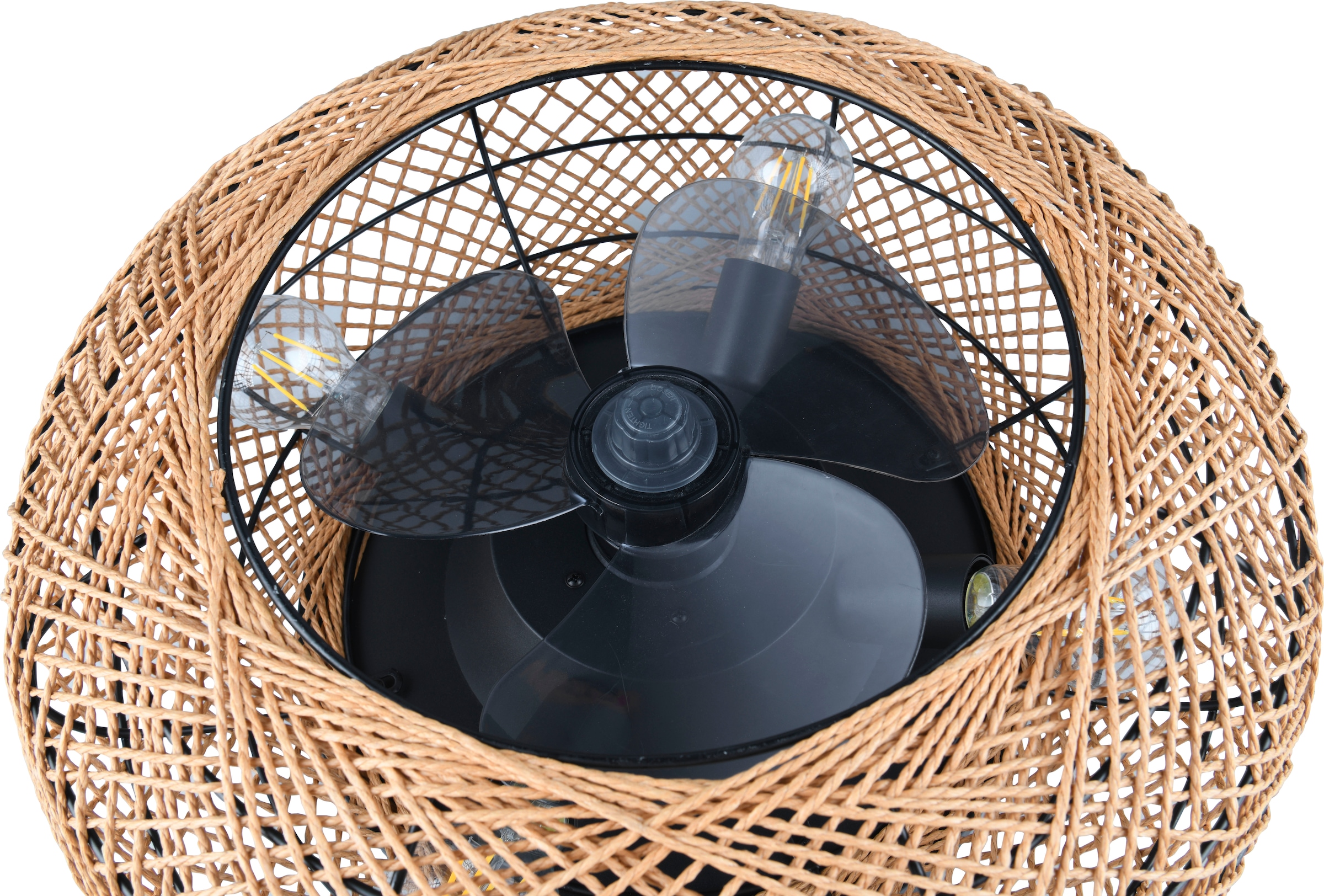 REALITY Leuchten Deckenleuchte »LILLESAND Deckenventilator mit Beleuchtung Fernbedienung Timer 3Stufen«, 4 flammig, Leuchtmittel E27 | Leuchtmittel wechselbar-ohne Leuchtmittel, Deckenventilator exkl. 4xE27 Leuchtmittel, Sommer- & Winterfunktion