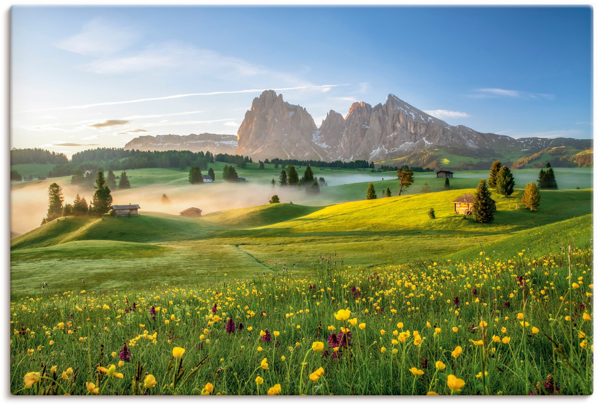 Artland Wandbild »Frühling auf der Seiser Alm« Berge & Alpenbilder 1 Stk. t günstig online kaufen