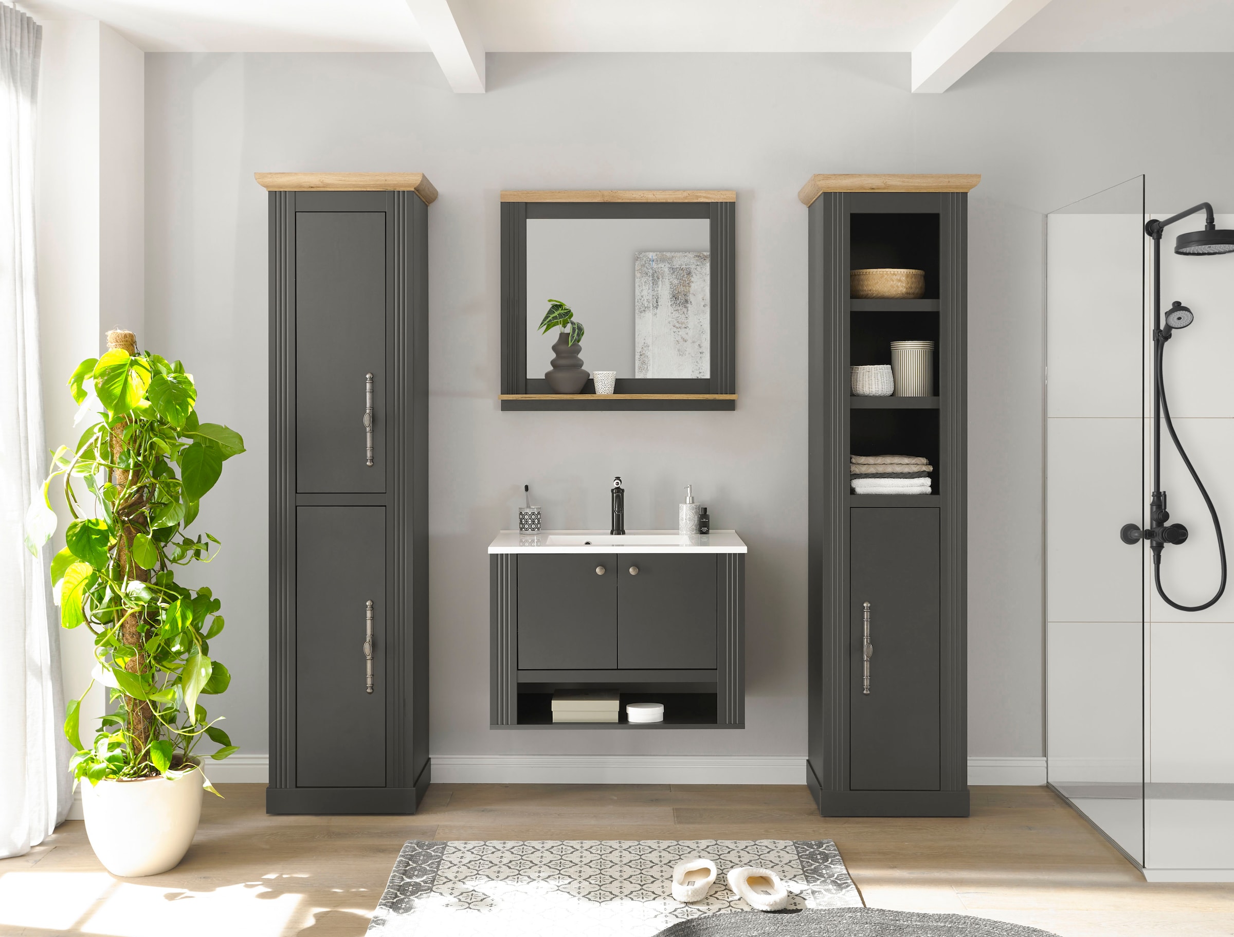 Home affaire Badmöbel-Set »WESTMINSTER, Bad im Landhausstil, 4-teiliges Bad günstig online kaufen