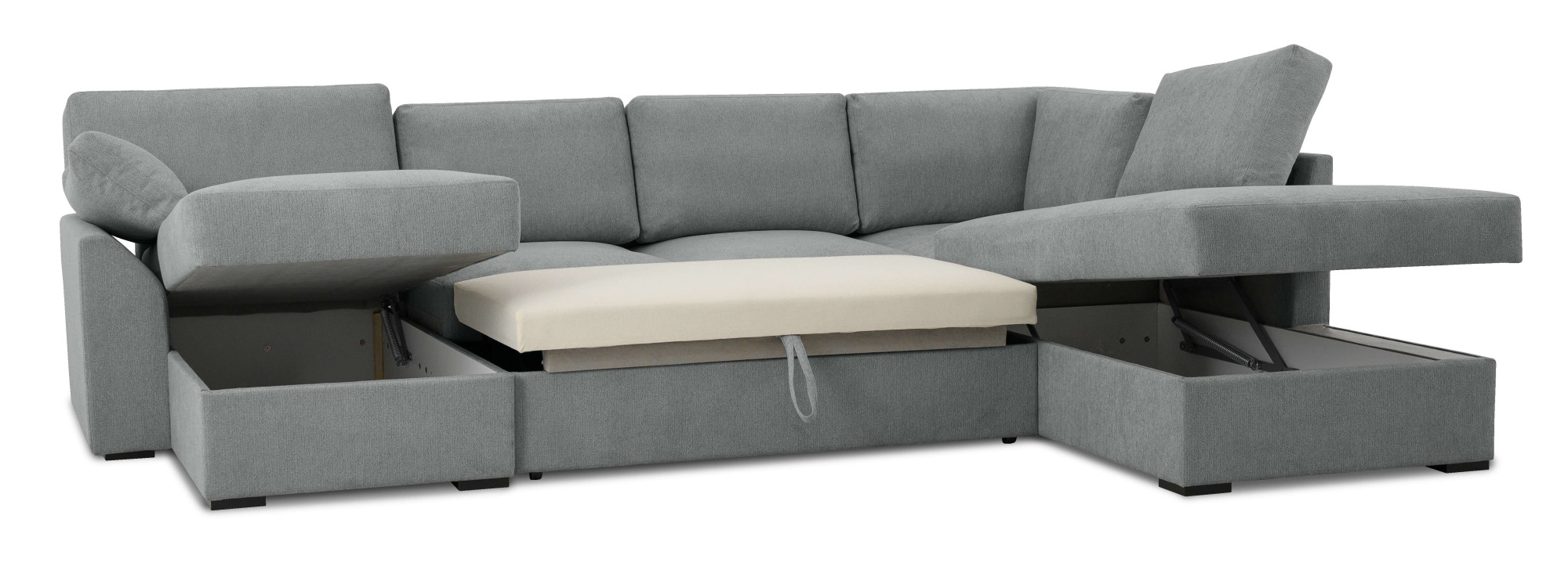 Home affaire Wohnlandschaft »Citry«, Breite 309 cm, Chenille, Bettfunktion, Bettkasten, U-Form