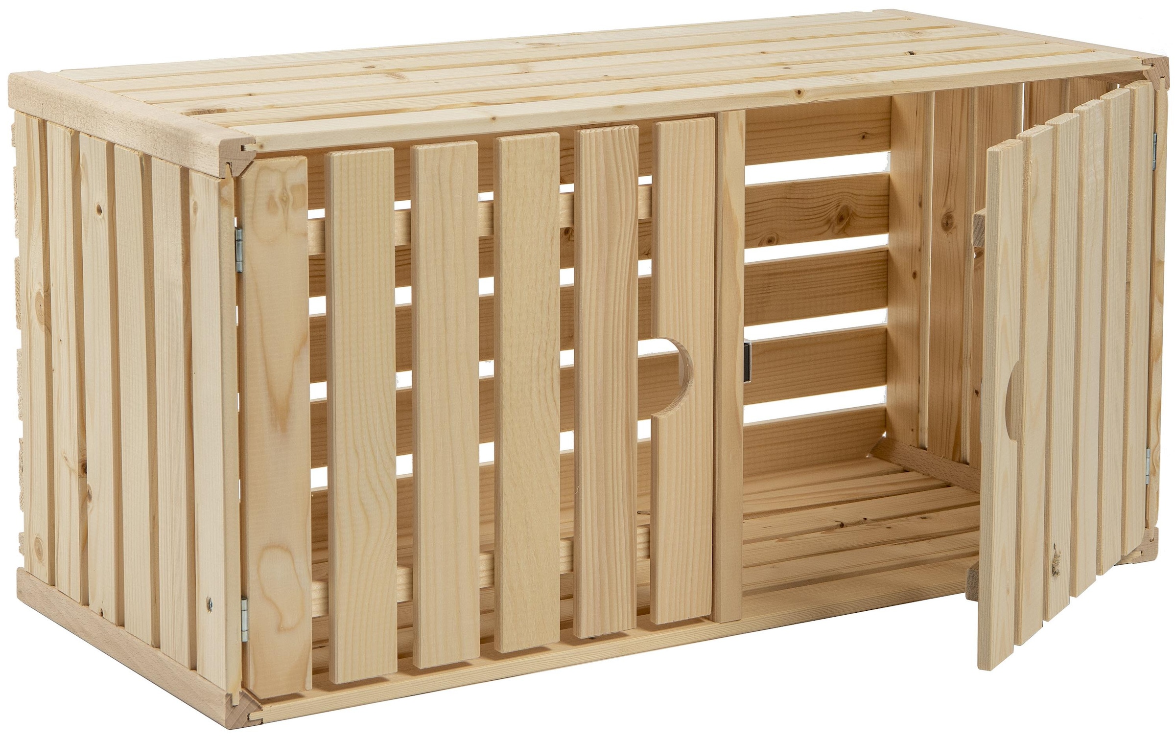 Holz Zollhaus Regal »Holzharasse A 70 x 35 cm, mit Tür schweizer Holz«
