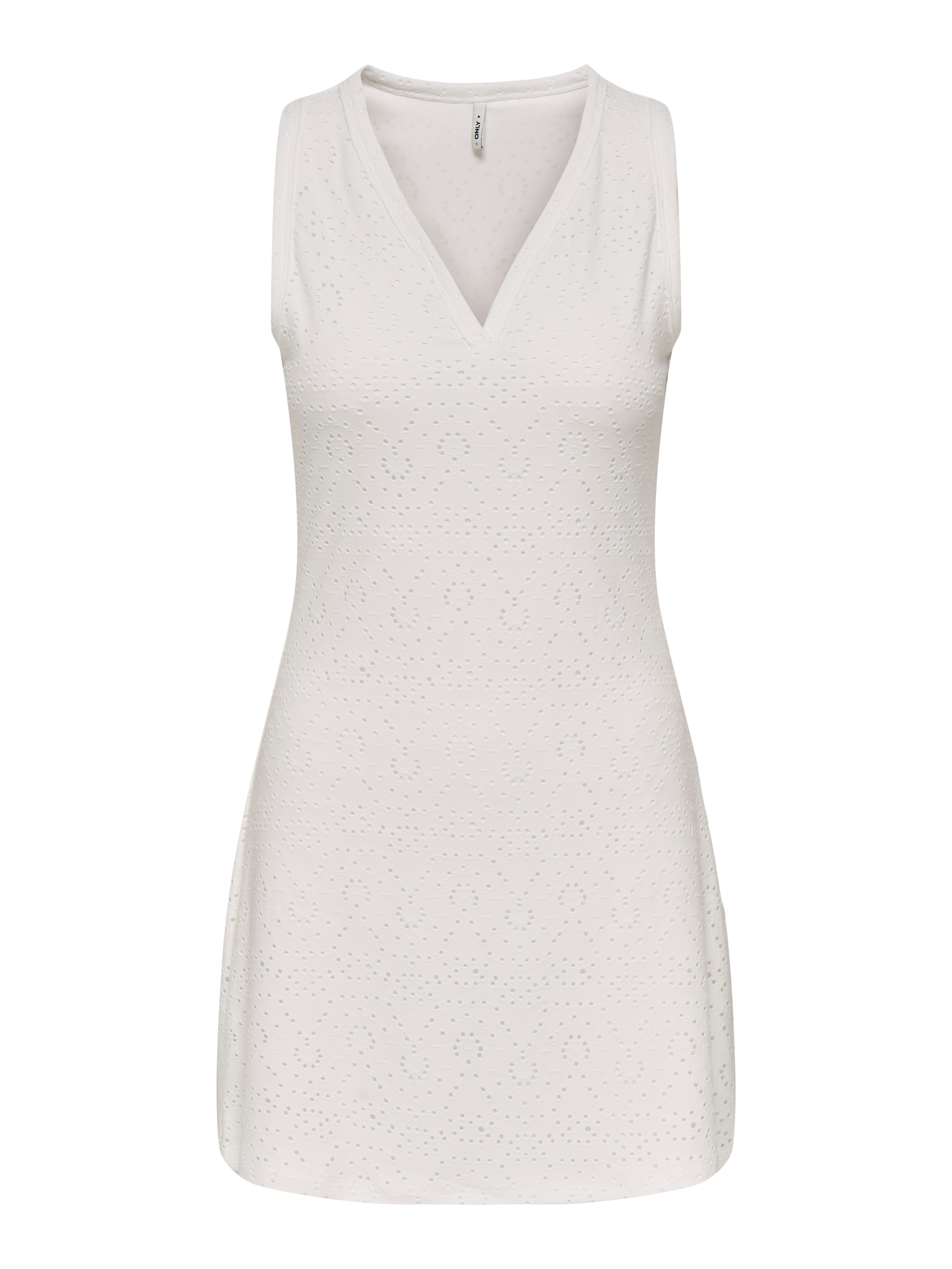ONLY Spitzenkleid »ONLSMILLA S/L V-NECK DRESS JRS« Materialmix, regular fit, V-Ausschnitt