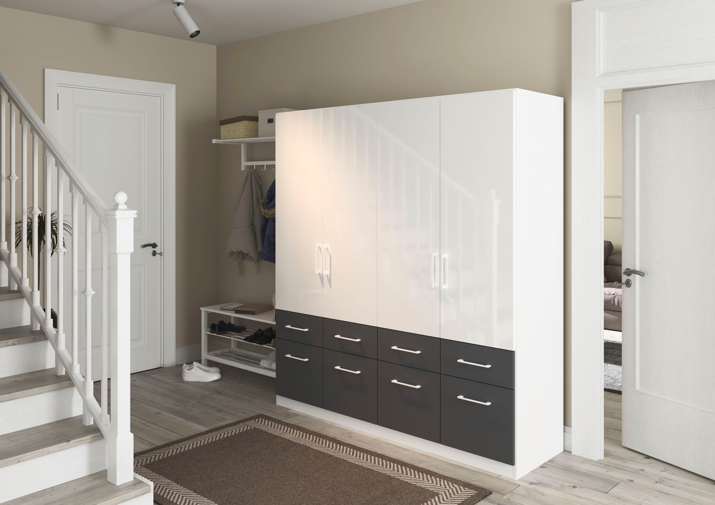 rauch Drehtürenschrank »Kleiderschrank Schrank Garderobe Schlafzimmerschrank CELLE«, in 4 Breiten und 2 Höhen, optional mit Schubkästen MADE IN GERMANY