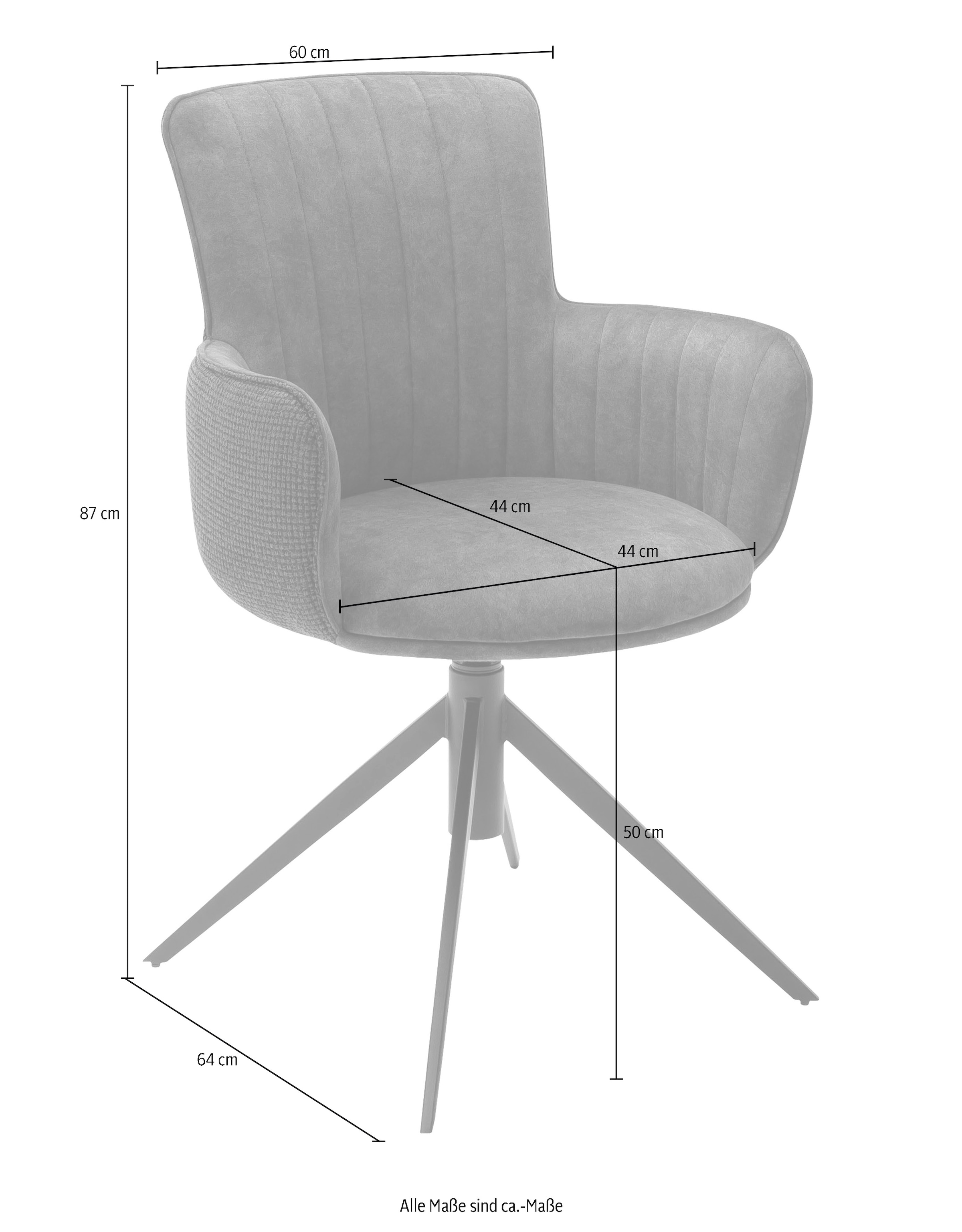 mit 360°drehbar 2 furniture 2-er Stuhl Nivellierung, Set, belastbar MCA (Set), St., 120 bis bestellen kg online Esszimmerstuhl »Denia«,