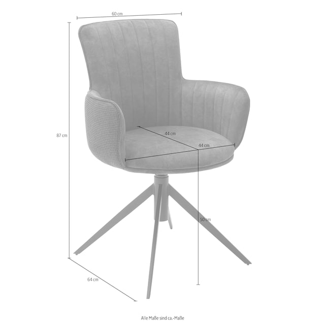 MCA furniture Esszimmerstuhl »Denia«, (Set), 2 St., 2-er Set, Stuhl 360°drehbar  mit Nivellierung, belastbar bis 120 kg online bestellen