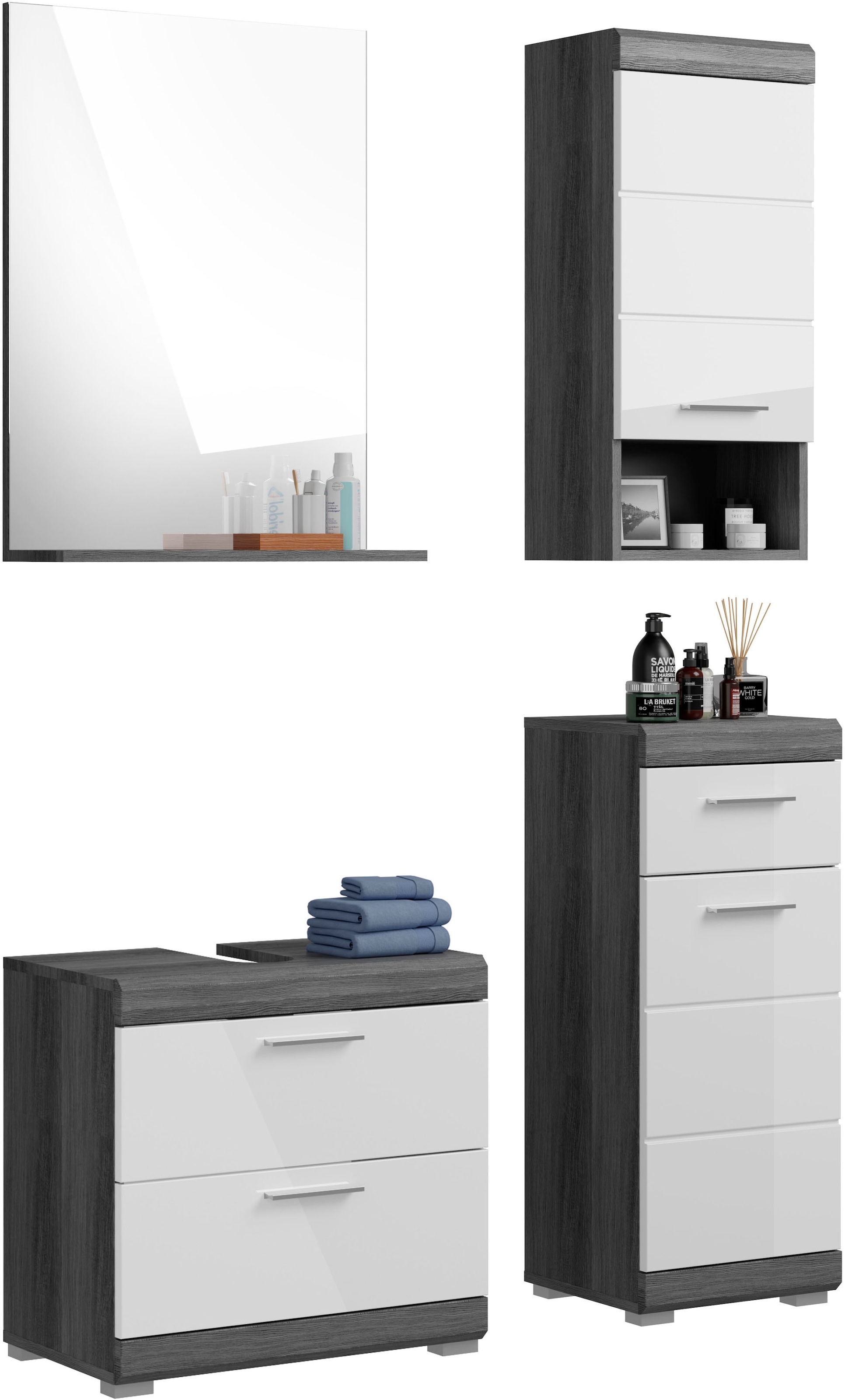 INOSIGN Badmöbel-Set »Siena, 4 teilig, bestehend aus:« Set, TOPSELLER!, 3 S günstig online kaufen