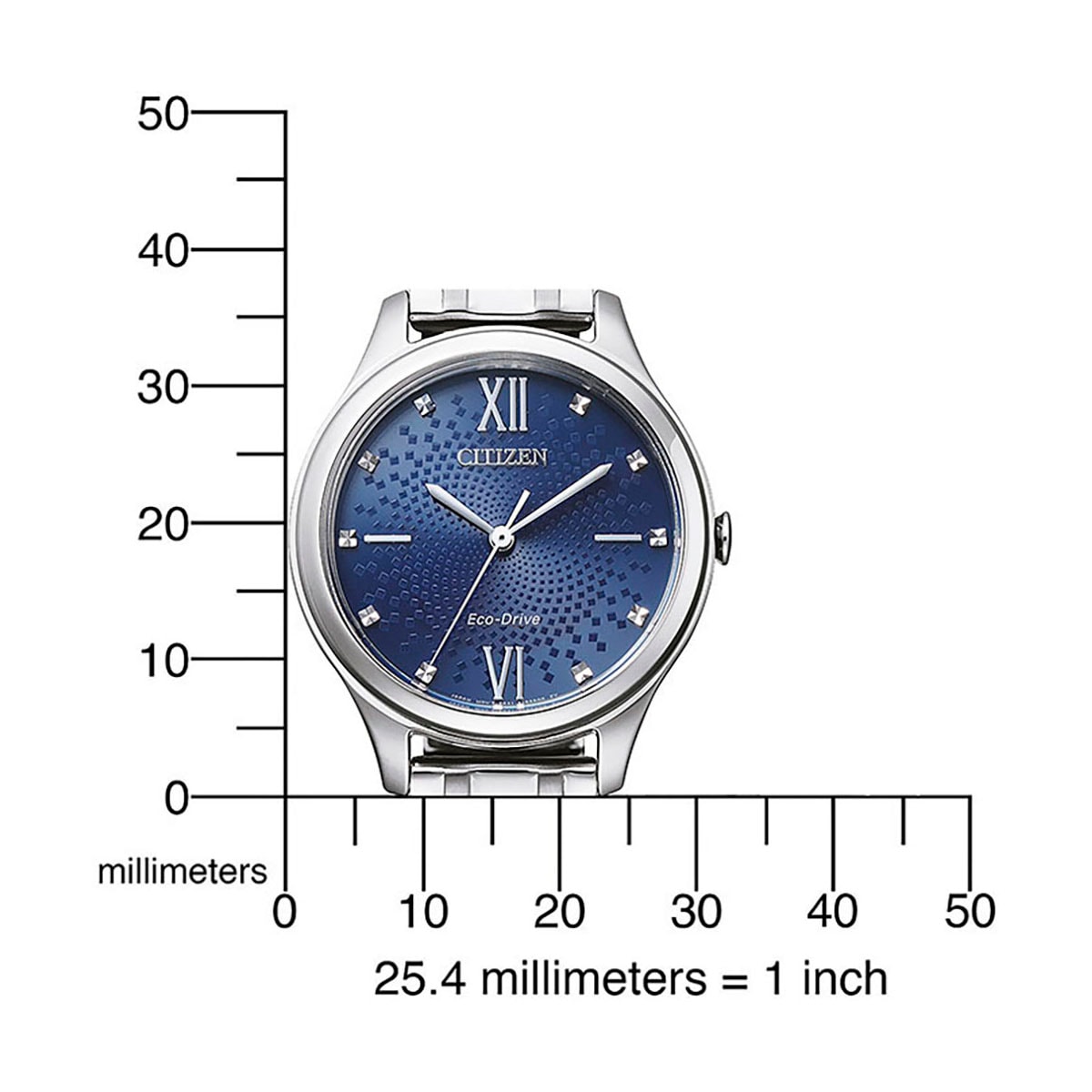 Citizen Solaruhr »EM0500-73L«, Armbanduhr, Damenuhr, analog, Edelstahlarmband