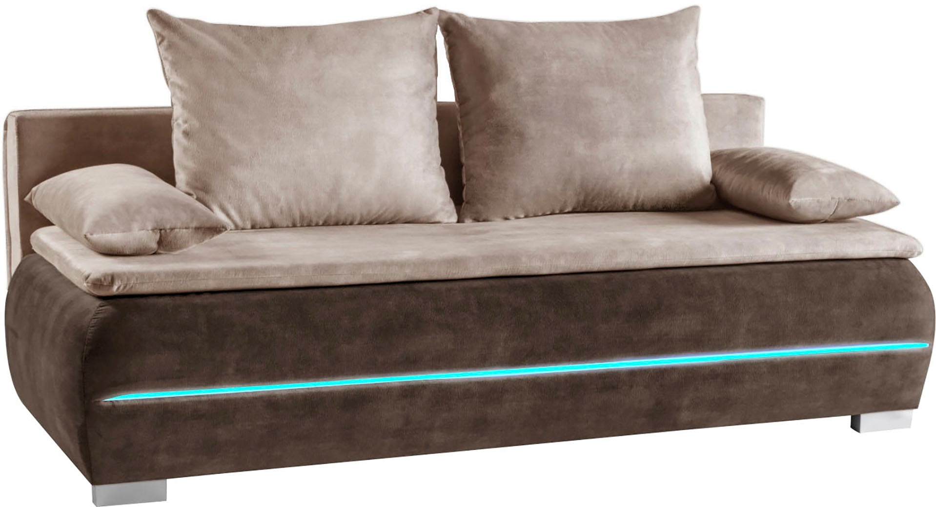 WERK2 Schlafsofa »Tekla LED«, 2-Sitzer Schlafcouch mit Bettkasten & stylischer RGB-LED-Beleuchtung
