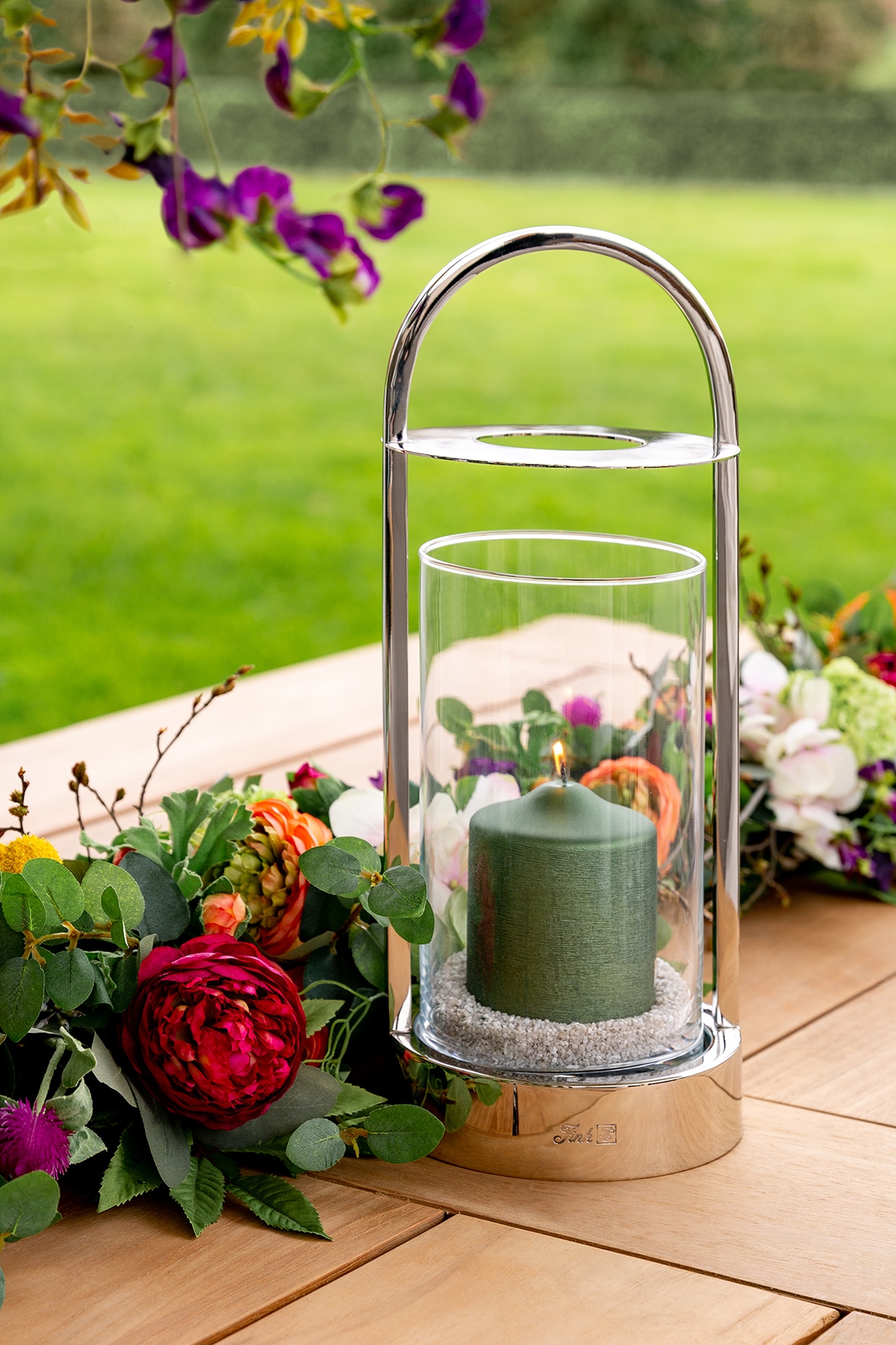 Fink Windlicht »LAKIS«, (1 St.), Laterne mit Glas, aus Edelstahl, Höhe ca. 38 cm, Outdoorgeeignet
