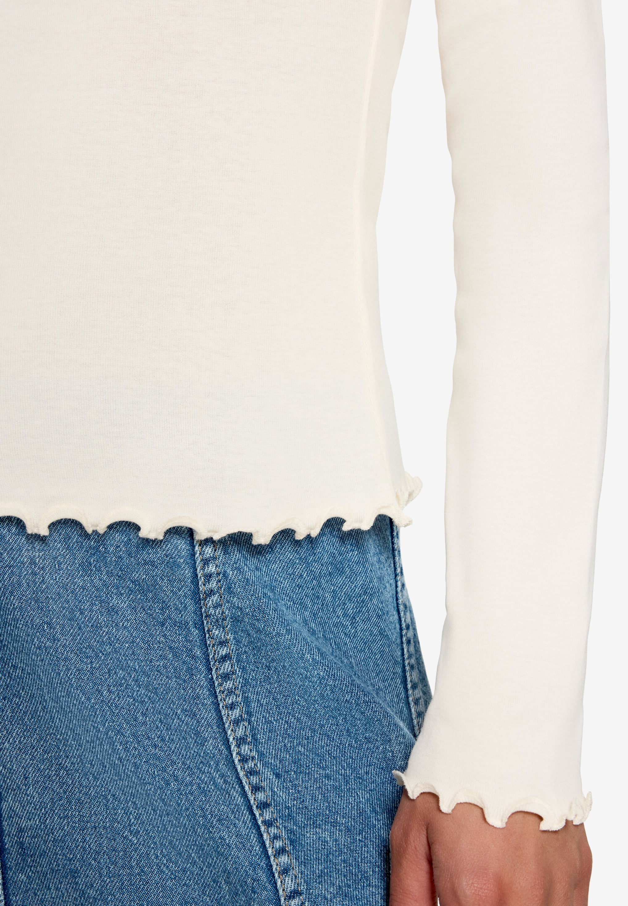 Zero Langarmshirt mit Kräuselsaum