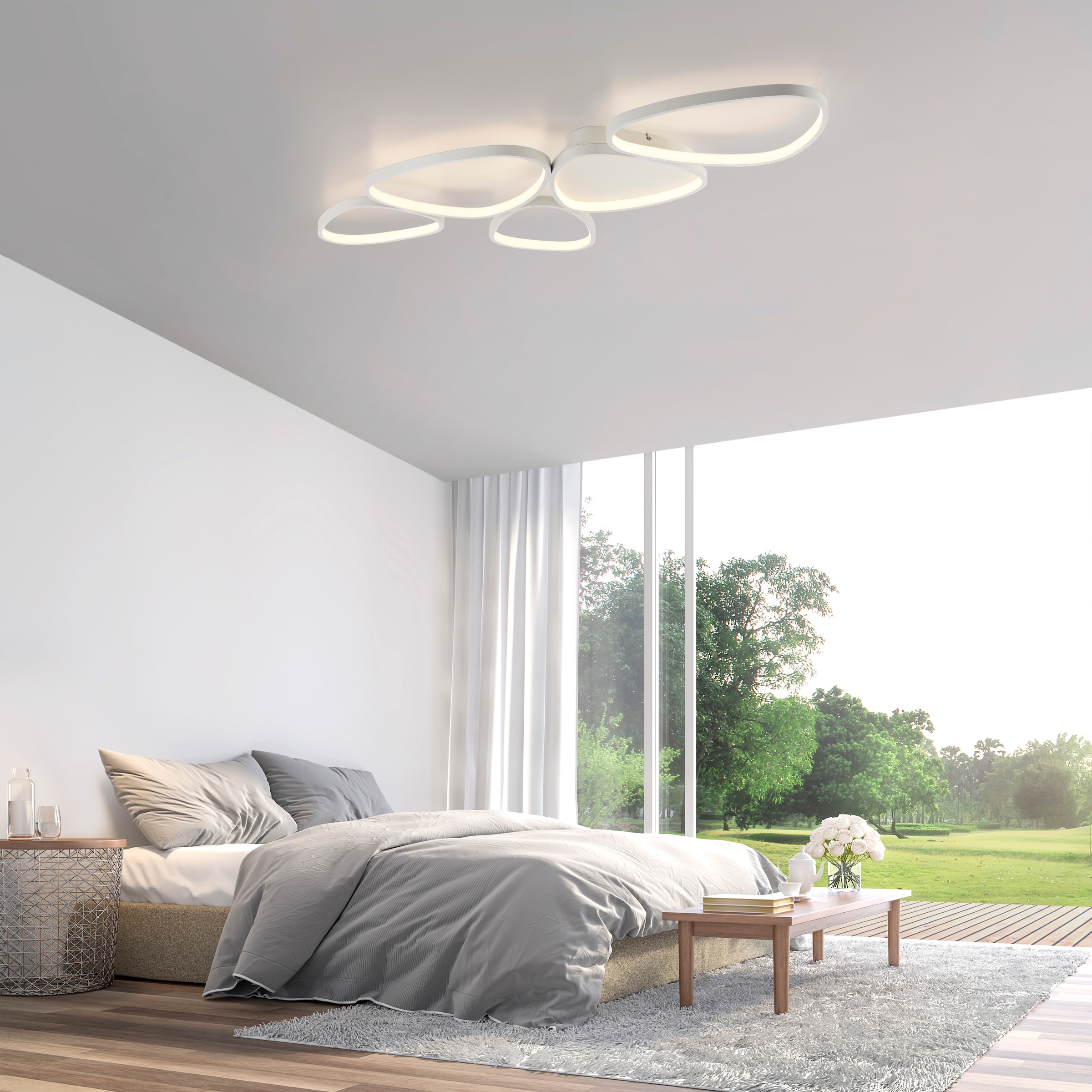 JUST LIGHT Deckenleuchte »PEBBLES«, 1 flammig, Leuchtmittel LED-Board | LED fest integriert, LED, dimmbar, Switchmo, Memory, nach Trennung vom Netz