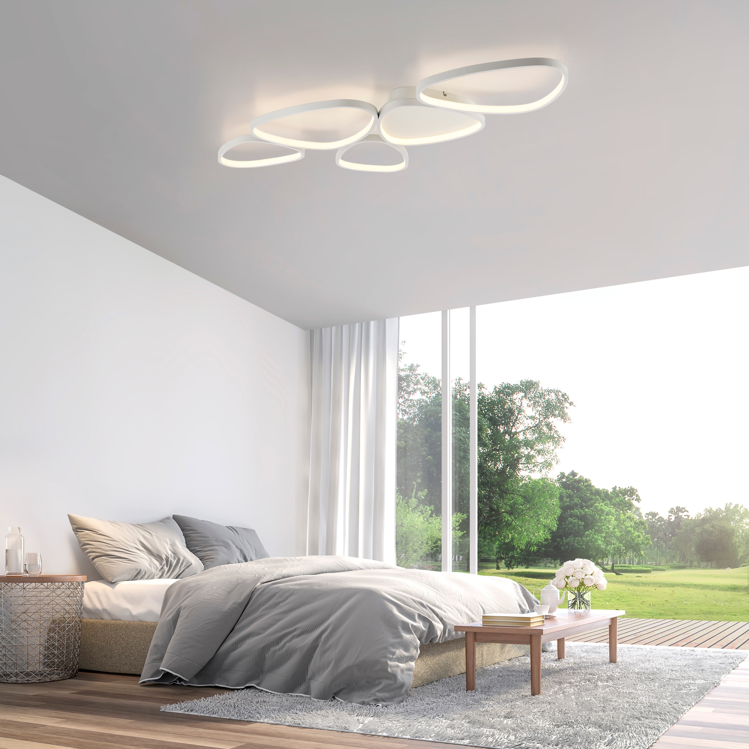 JUST LIGHT Deckenleuchte »PEBBLES« LED-Board 1 Stk. Warmweiß LED, dimmbar, günstig online kaufen