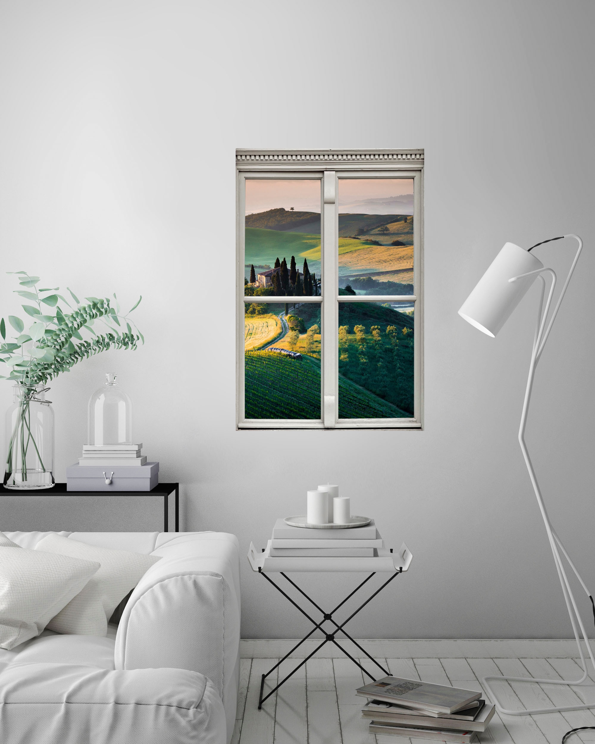 queence Wandsticker »Weingut«, Wandsticker, Wandbild, selbstklebend, 3D, Fenster
