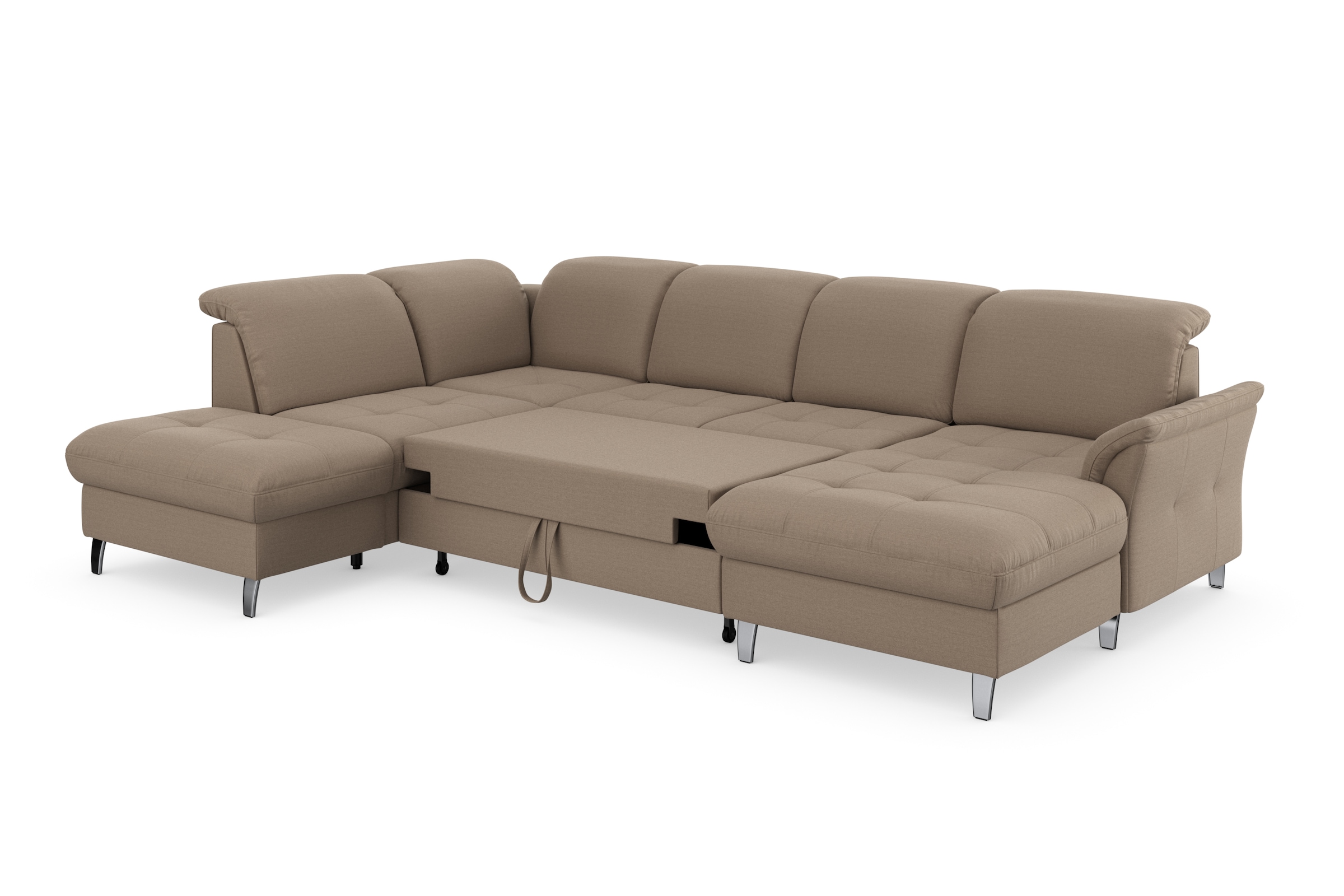 sit&more Wohnlandschaft »Maggiore U-Form«, wahlweise mit Kopfteilverstellung, Bettfunktion und Stauraum